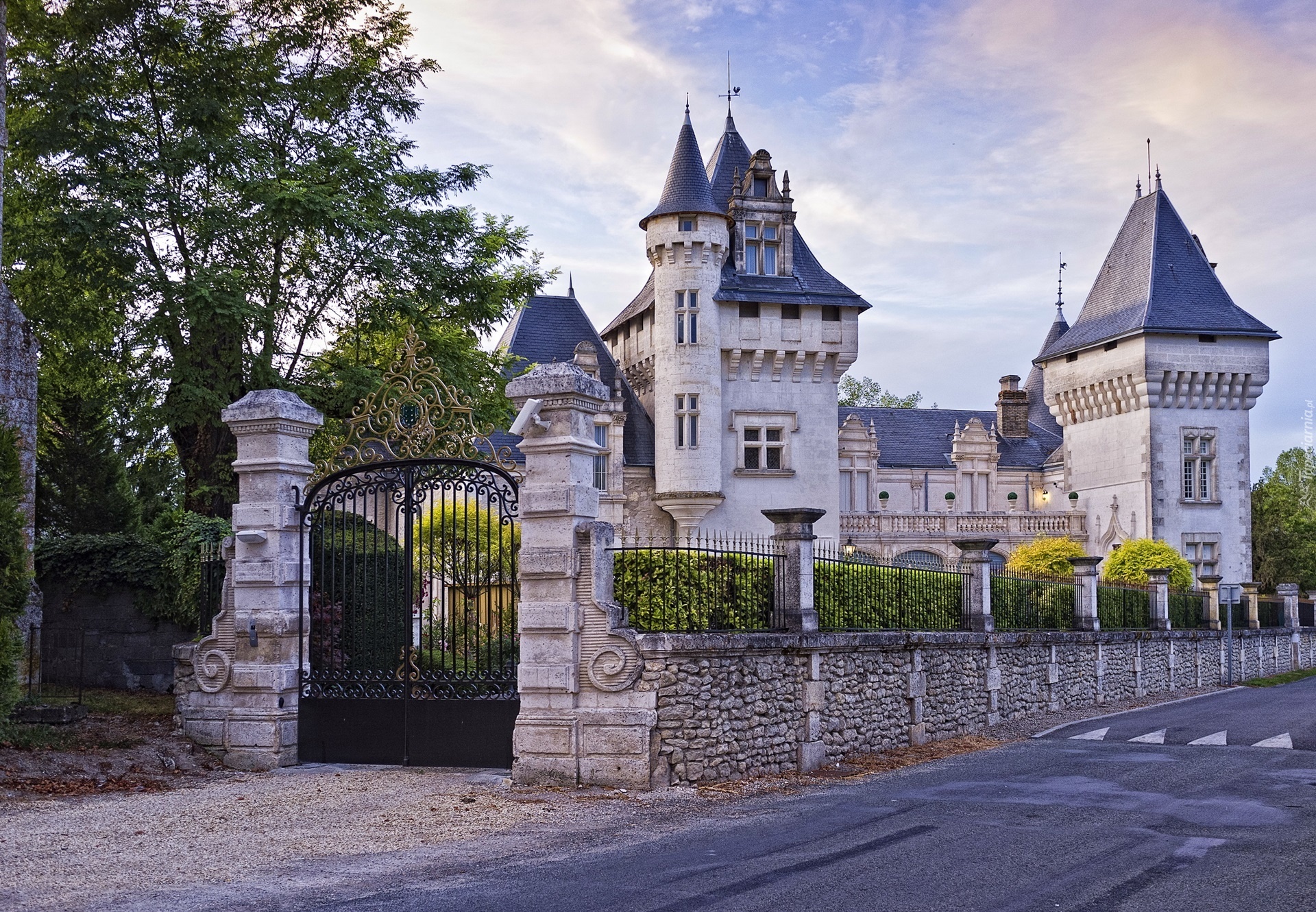 Zamek, Brama, Ogrodzenie, Francja