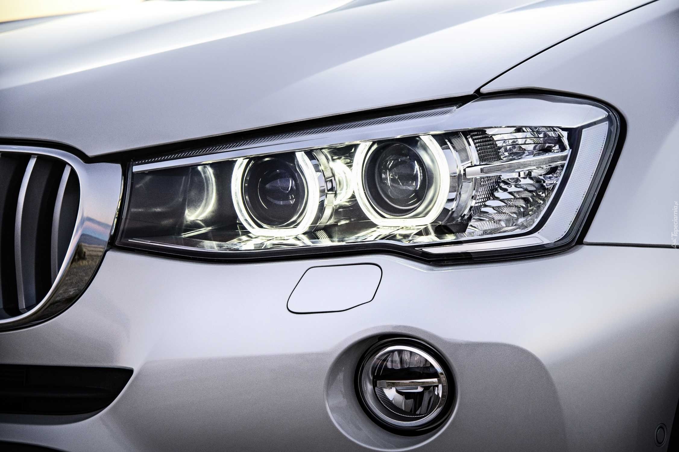 bmw x3, przednie lampy, ringi