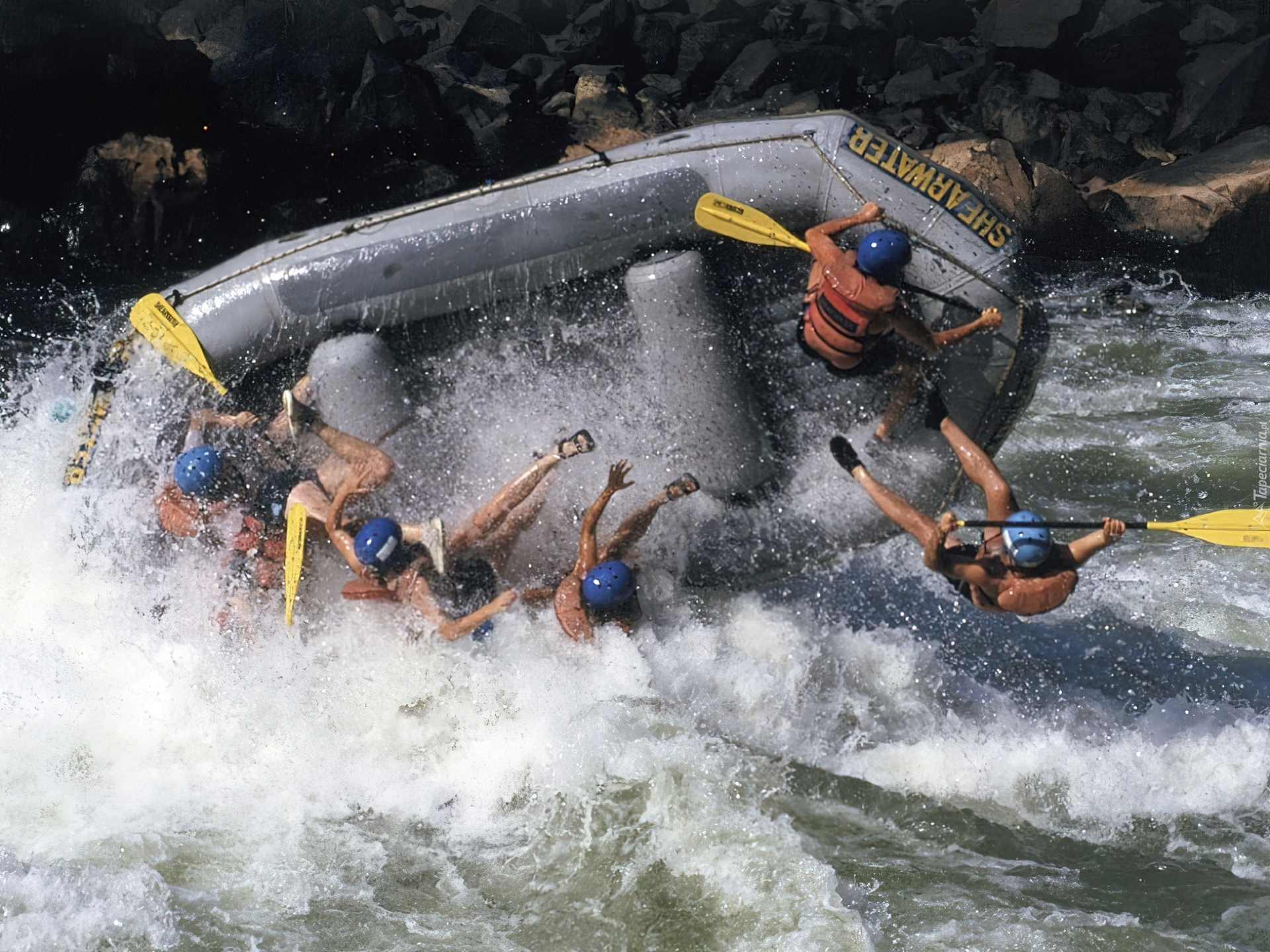 Rafting,spływ, rzeka, wiosła