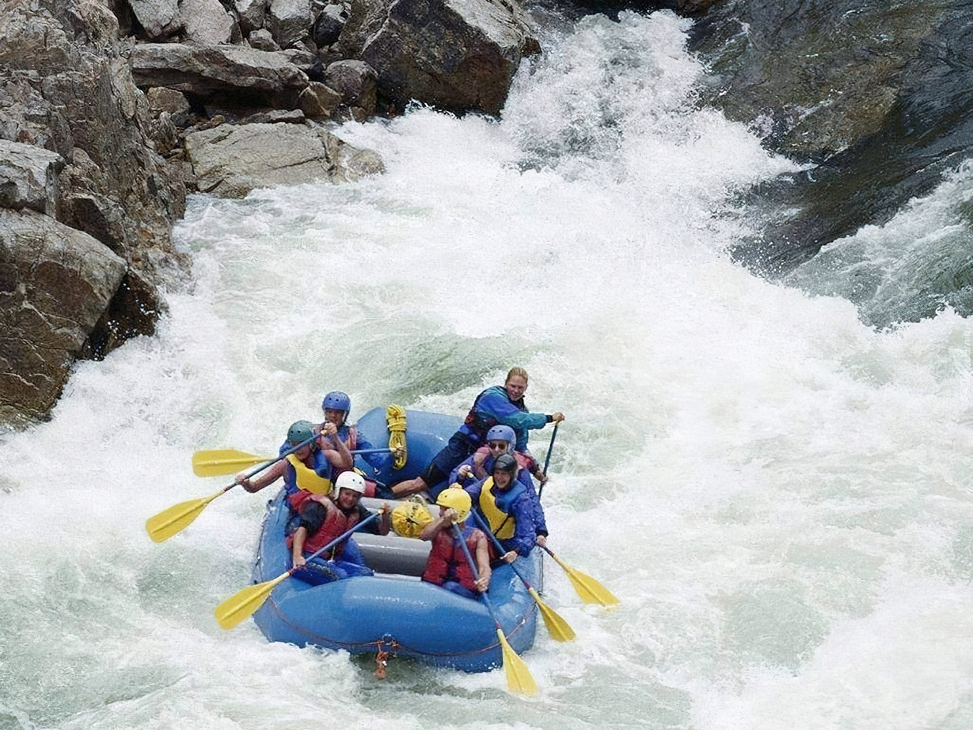 Rafting,spływ, rzeka, wiosła