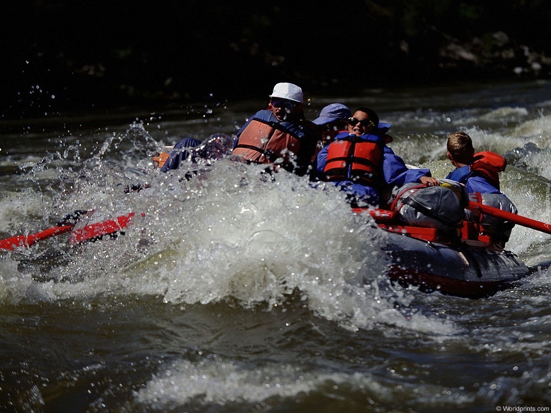 Rafting,spływ, rzeka, wiosła