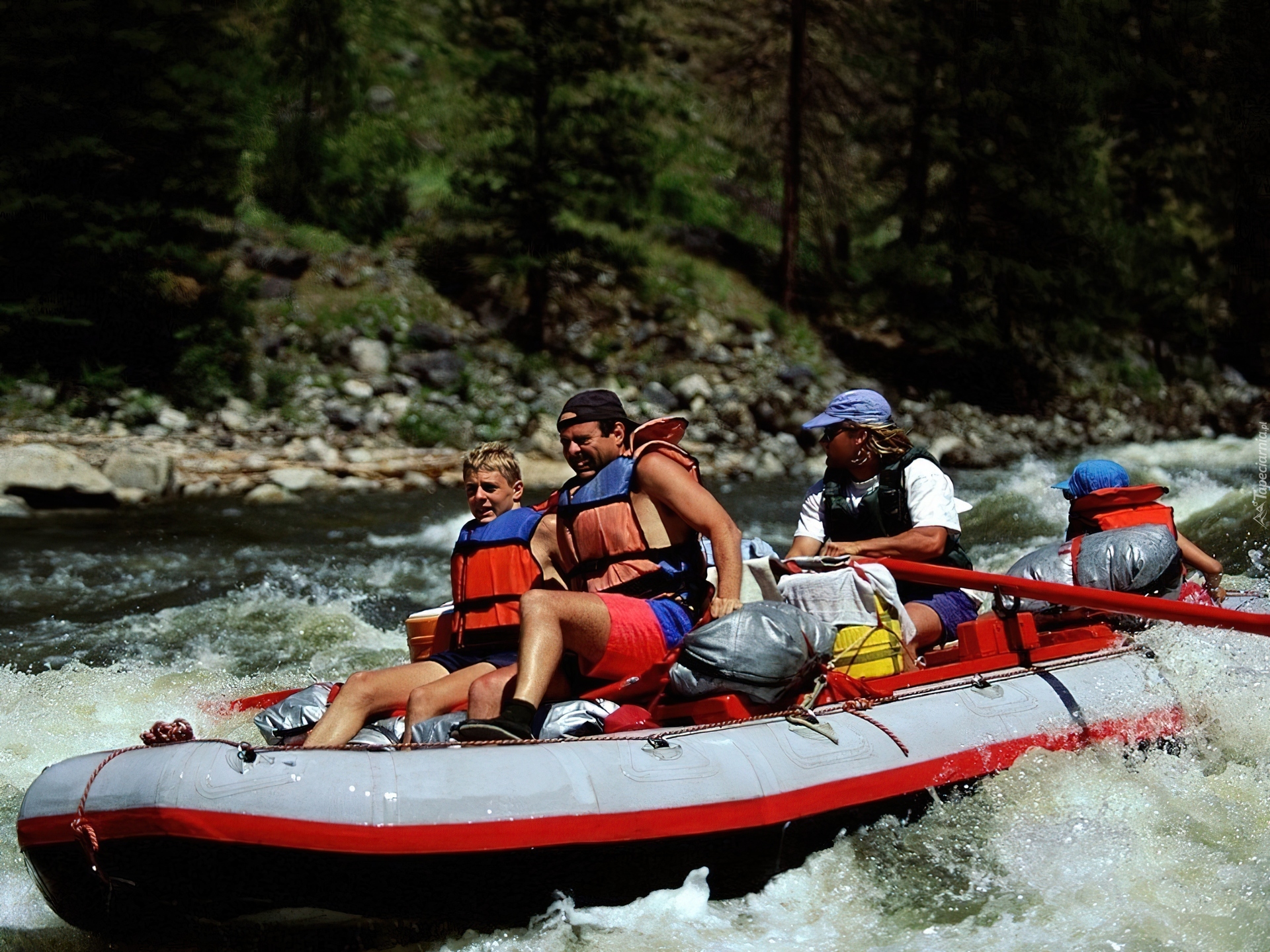 Rafting,spływ, rzeka, wiosła