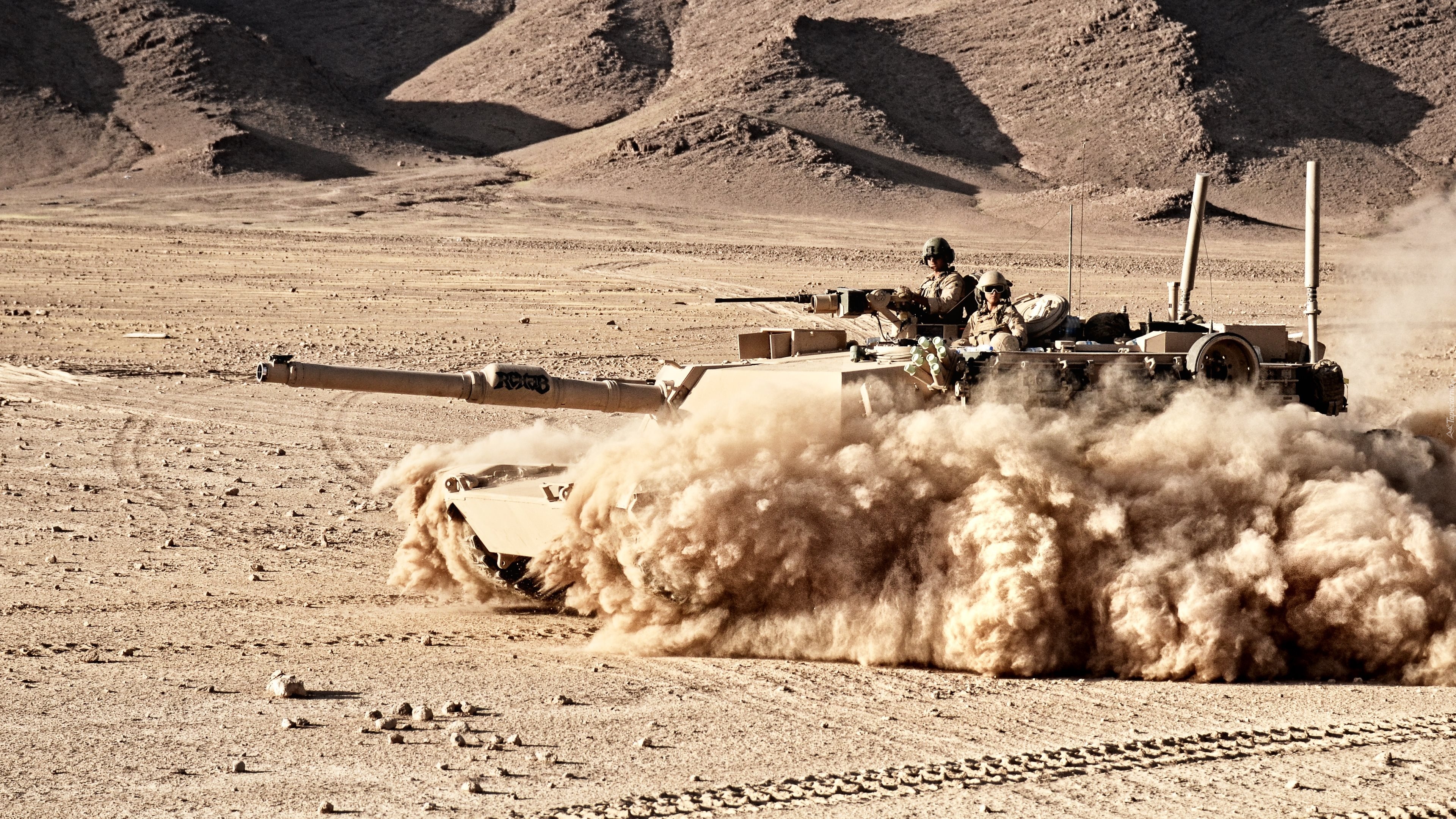Czołg, M1A1 Abrams, Żołnierze, Pustynia