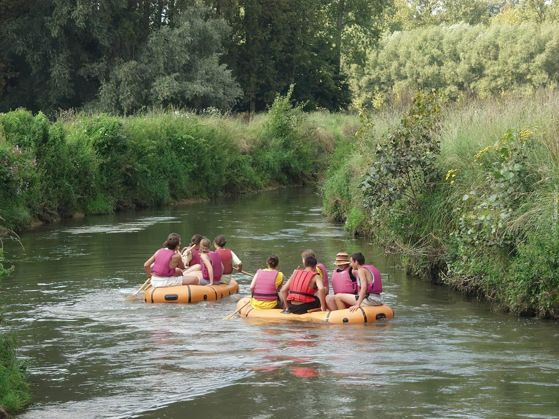 Rafting,spływ, rzeka, wiosła , pontony