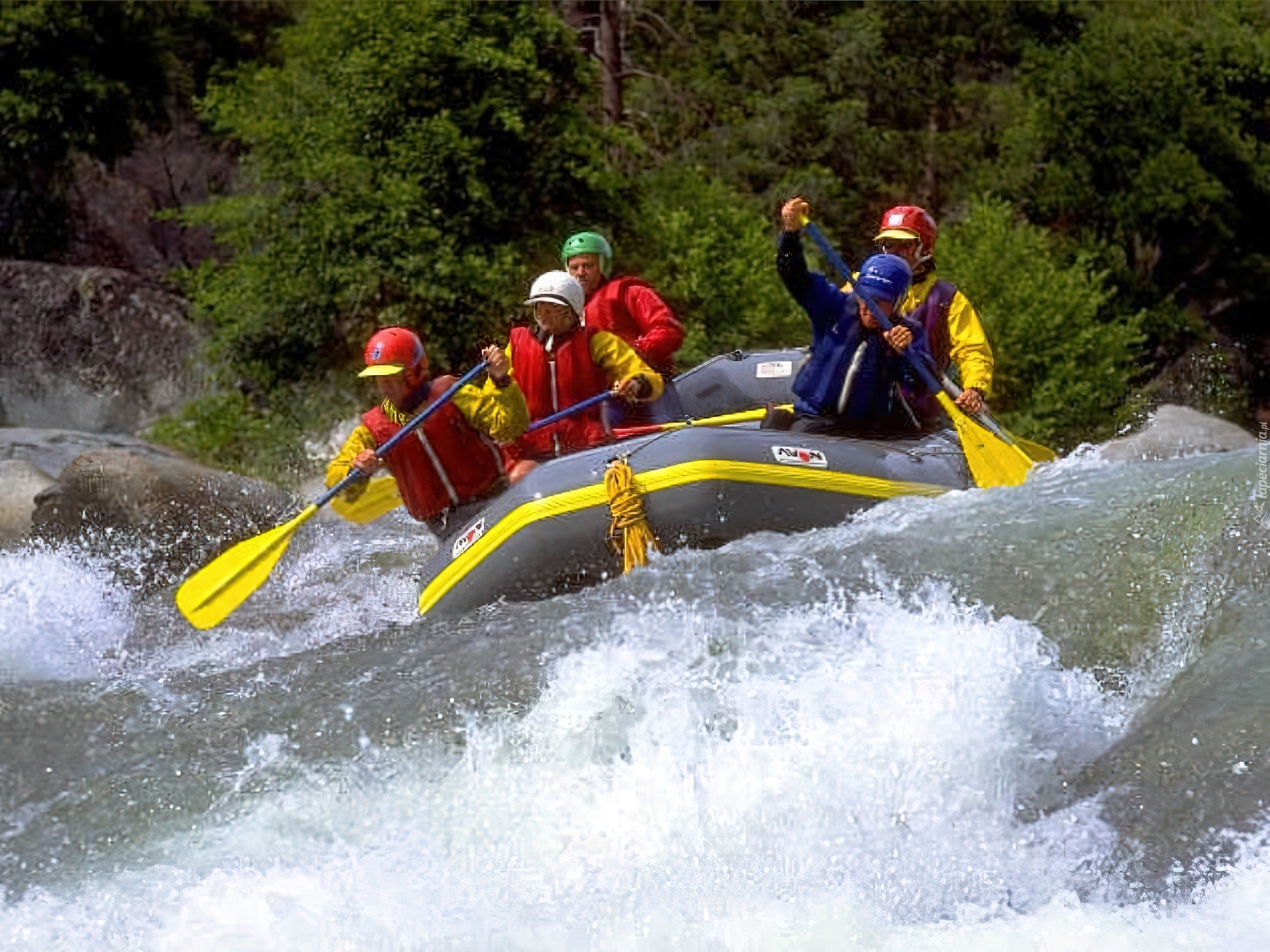 Rafting,spływ, rzeka, wiosła , ponton