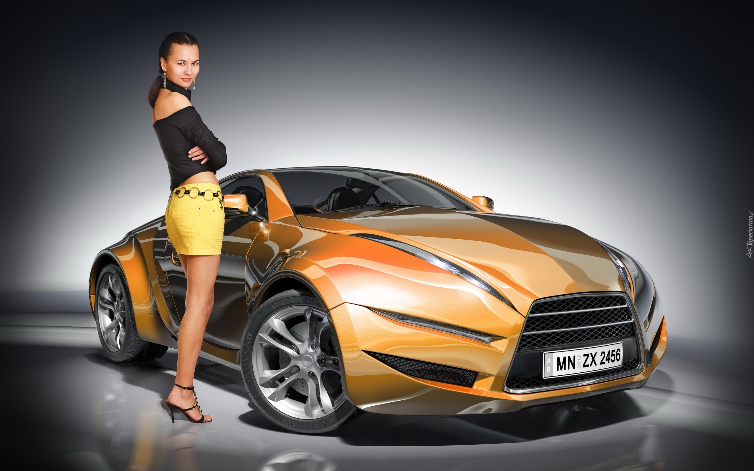 Kobieta, Prototyp car, Girl