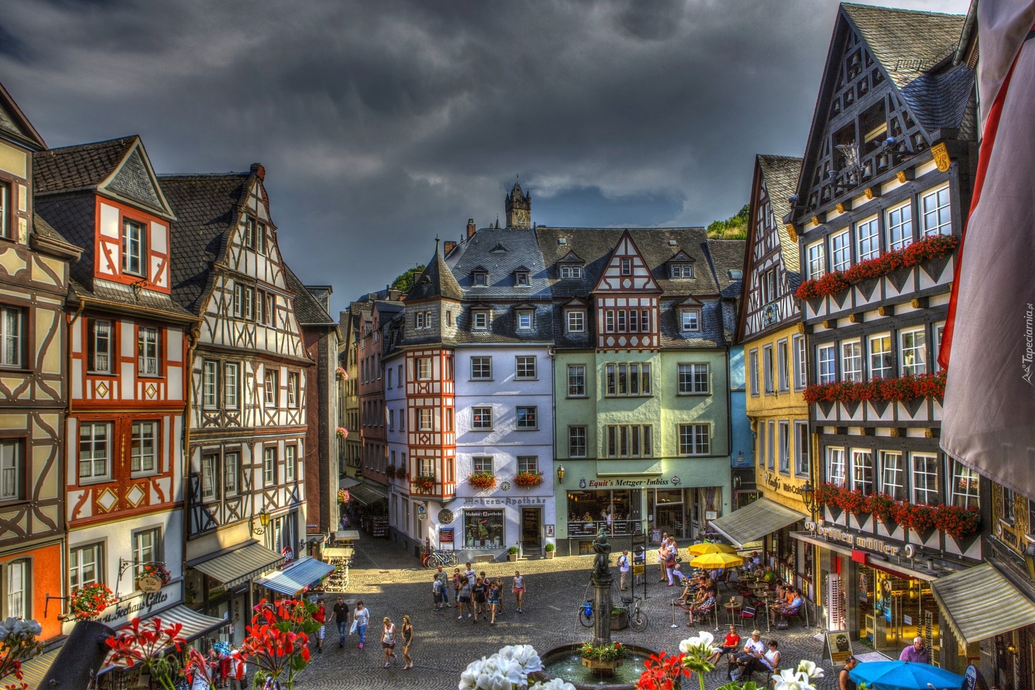 Kamienice, Miasto Cochem, Niemcy, HDR