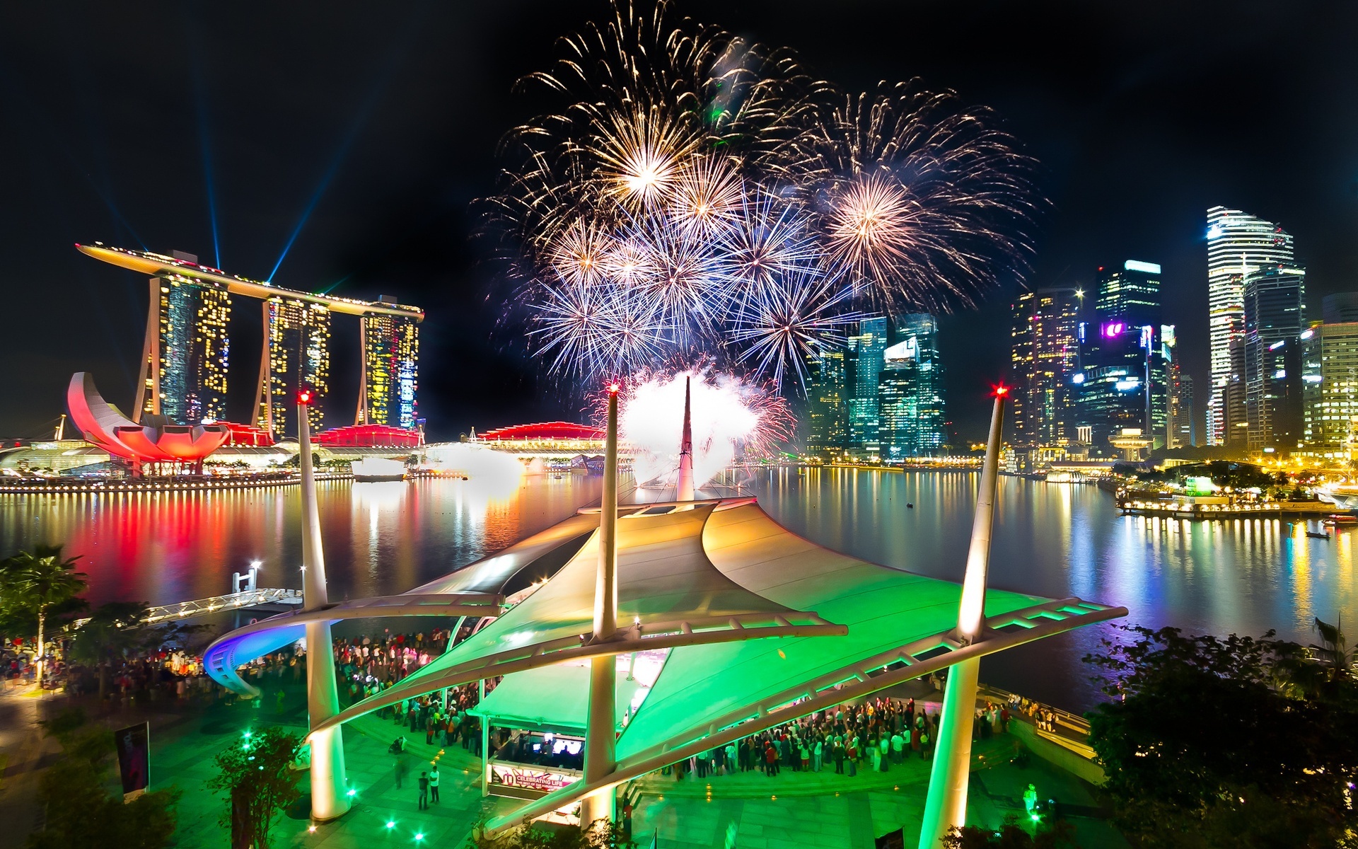 Marina Bay, Singapur, Fajerwerki