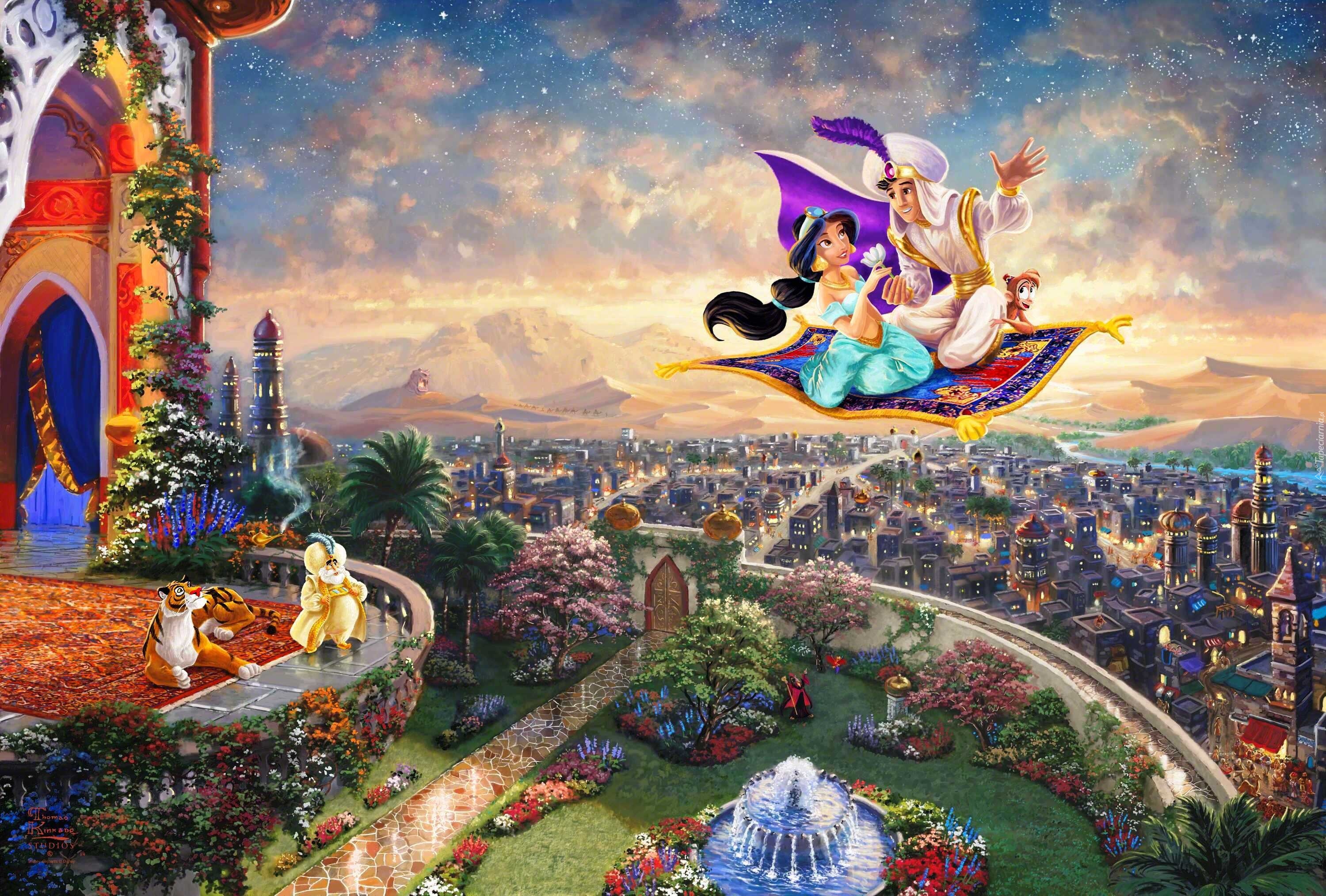 Aladyn, Aladdin, Disney, Thomas Kinkade