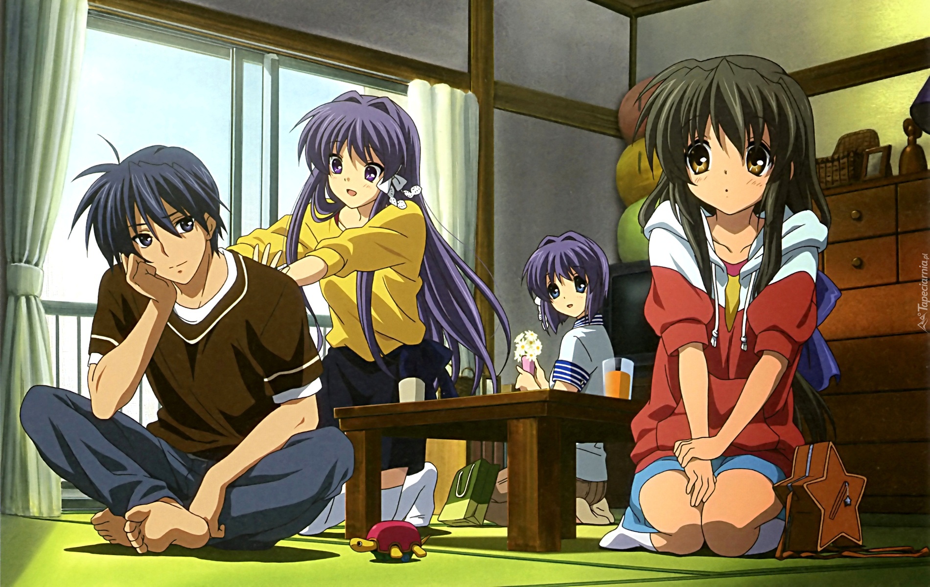 Clannad, anime, Tomoya, Okazaki, Fuko Ibuki, Ryou Fujibayashi, Kyou Fujibayashi