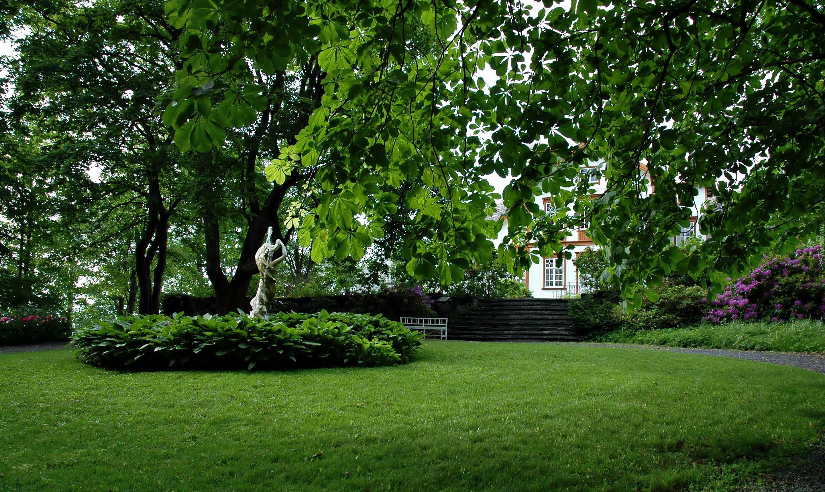 Ogród, Botaniczny, Ringve, Posąg, Trondheim