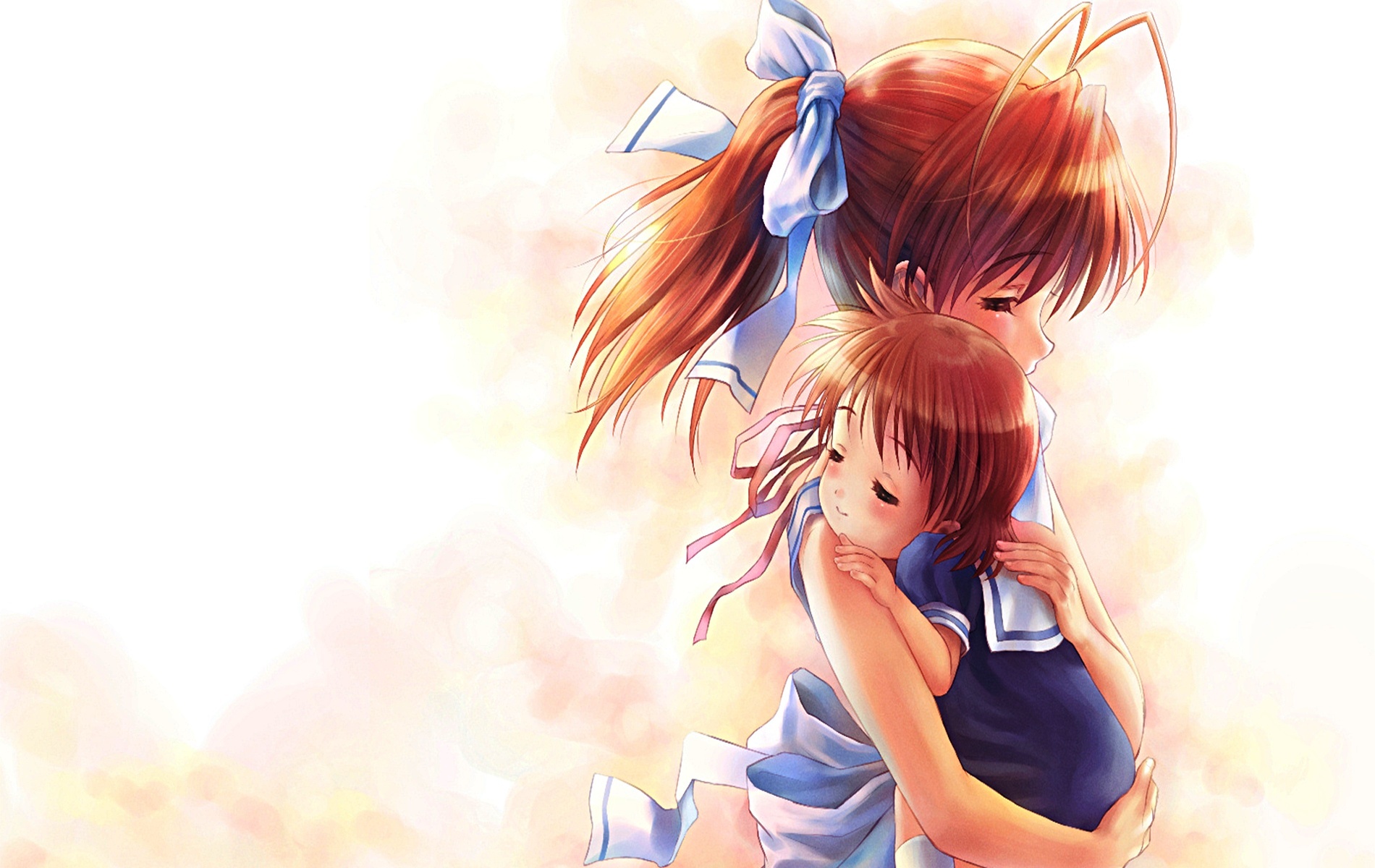Clannad, Nagisa, Ushio, przytulanie