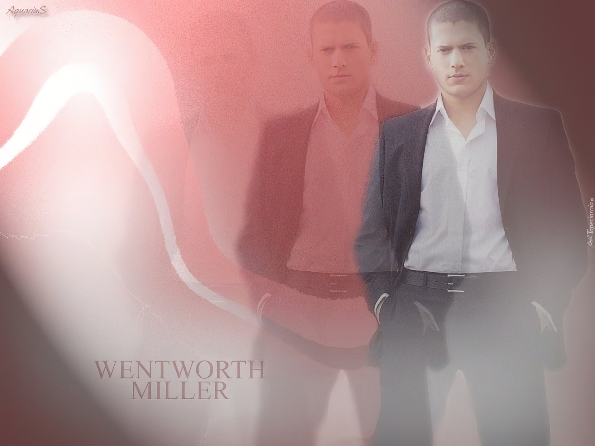 Wentworth Miller, czarny garnitur