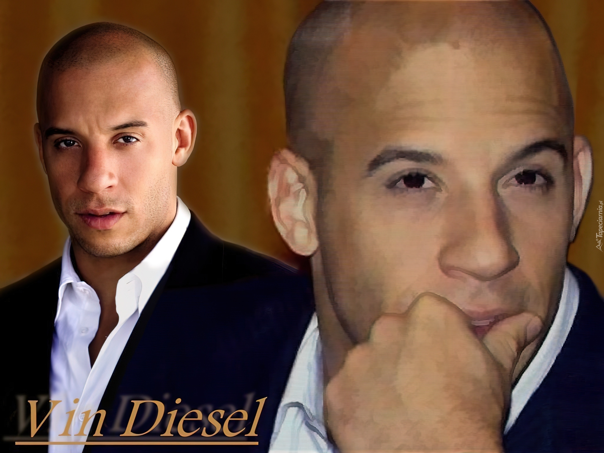 Vin Diesel,biała koszula