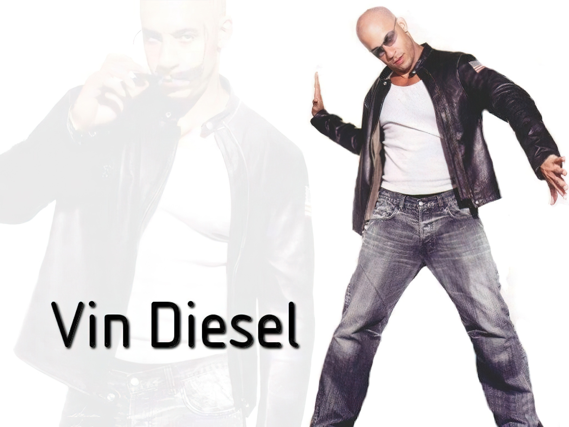 Vin Diesel,czarna kurtka, okulary