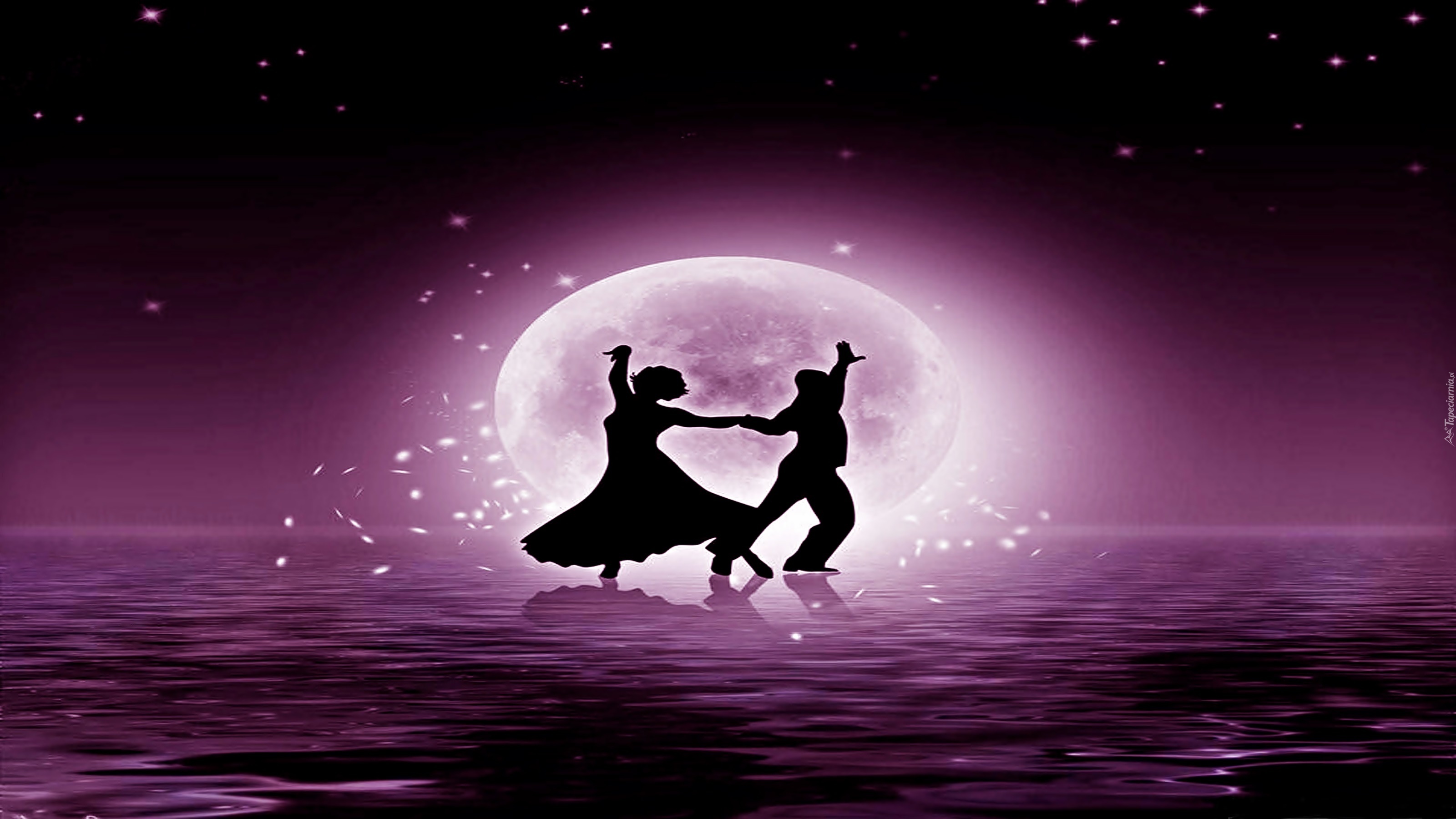 Вальс луна слушать. Танцы при лунном свете. Пара на фоне звезд. Лунная дорожка. Танцы под луной.