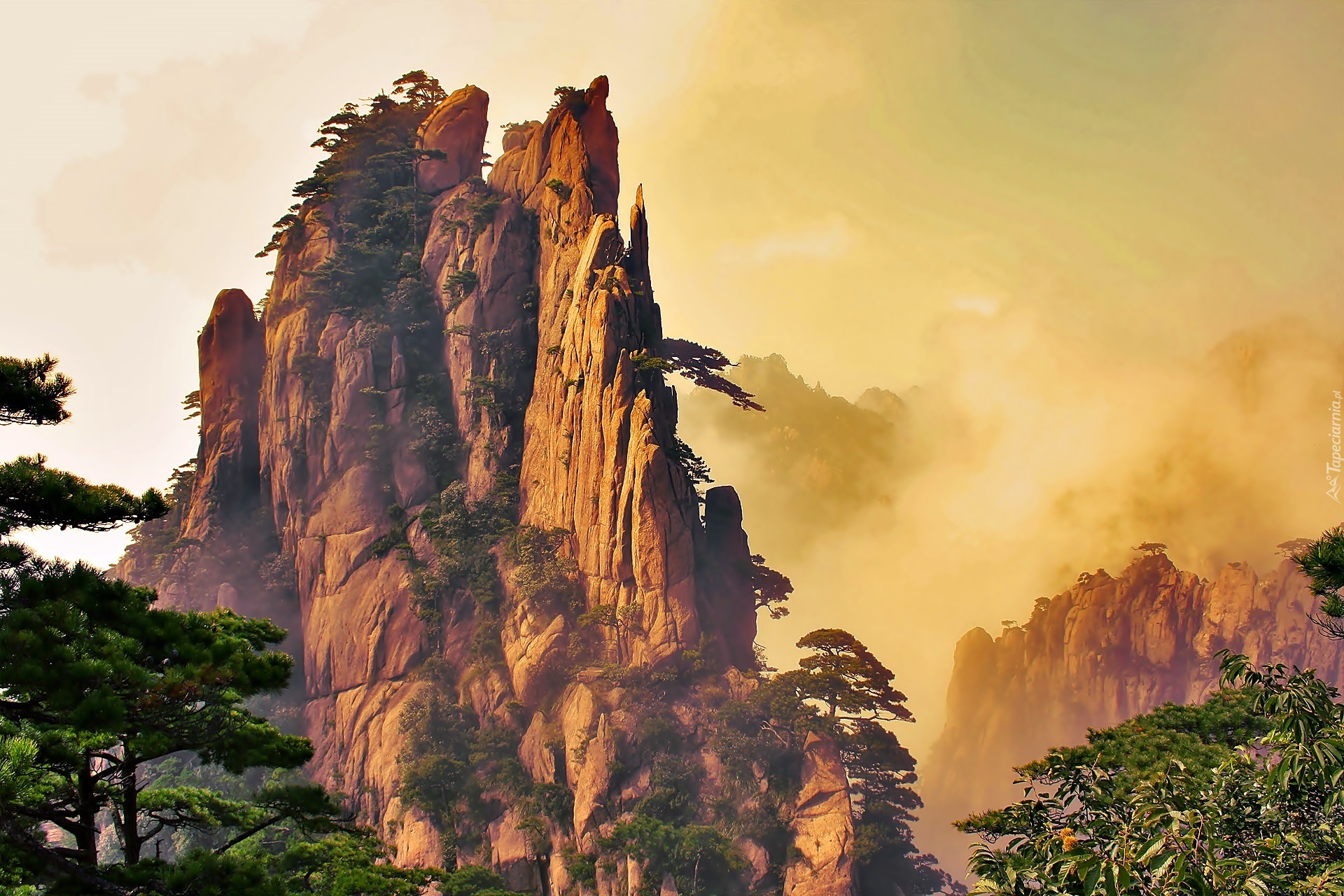 Góra, Huangshan, Mgła