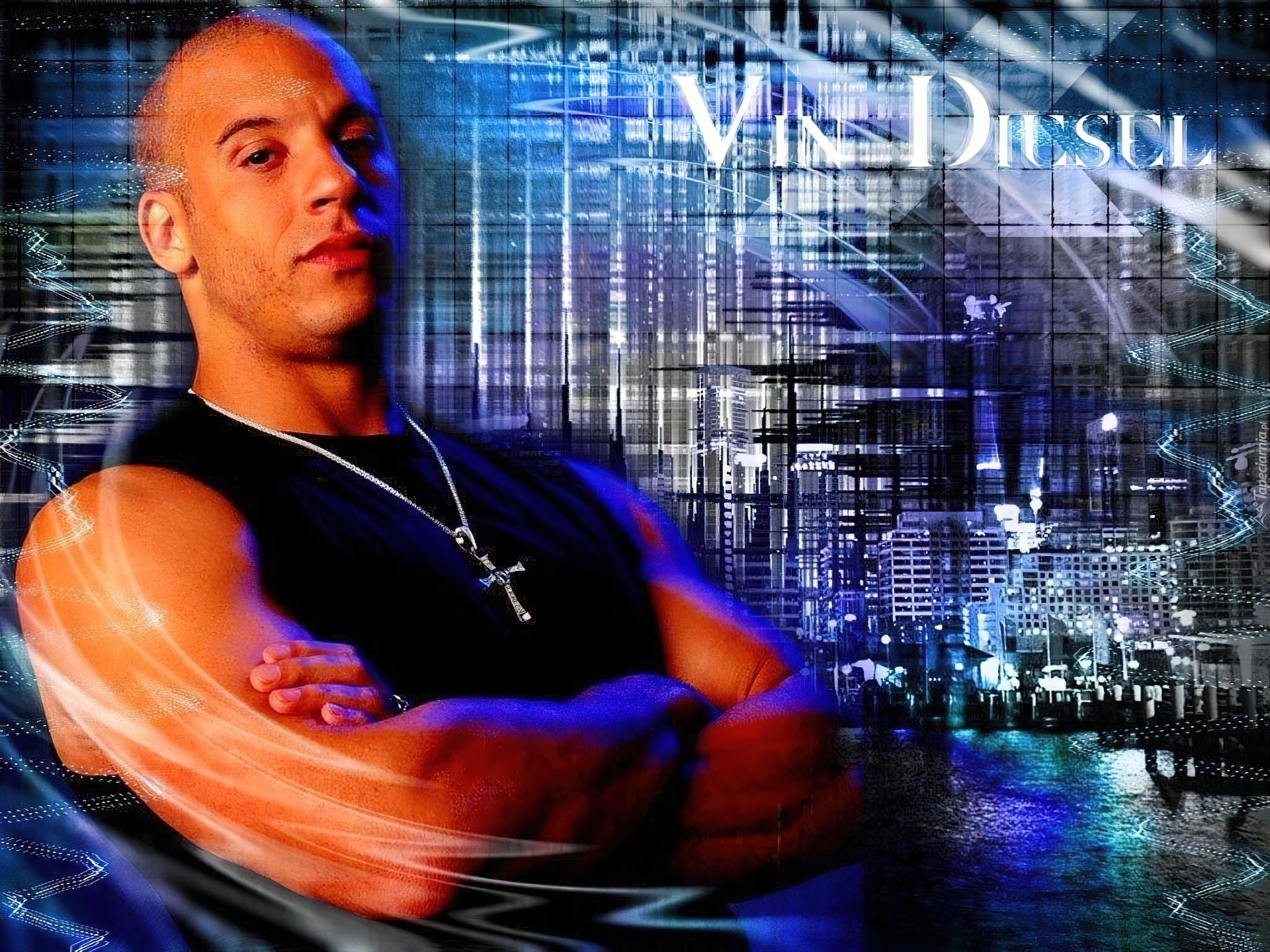 Vin Diesel, czarna koszulka