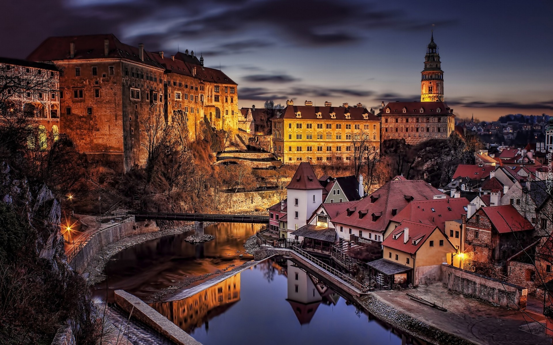 Czechy, Krumlov, Zamek, Miasto