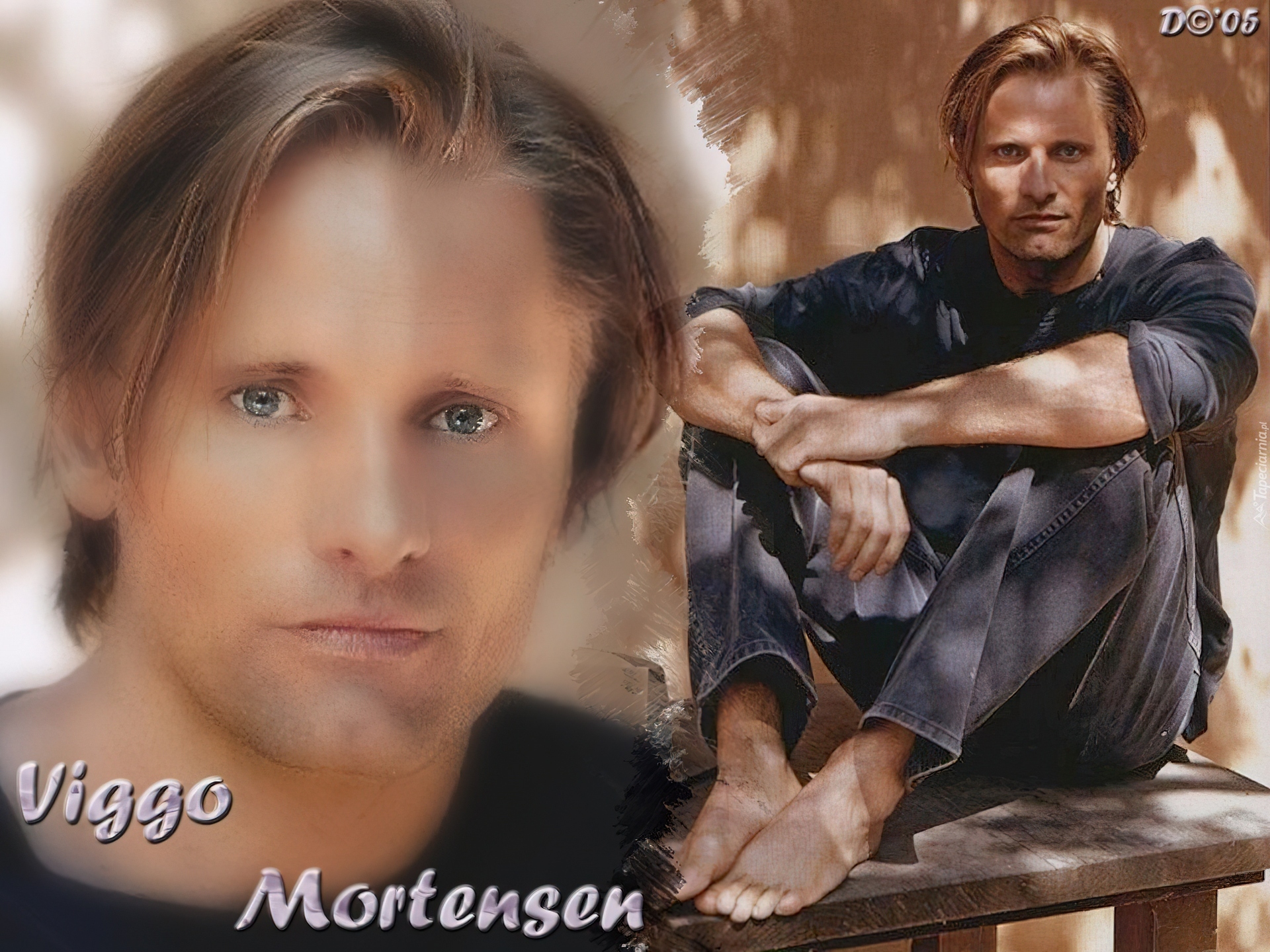 Viggo Mortensen,niebieskie oczy