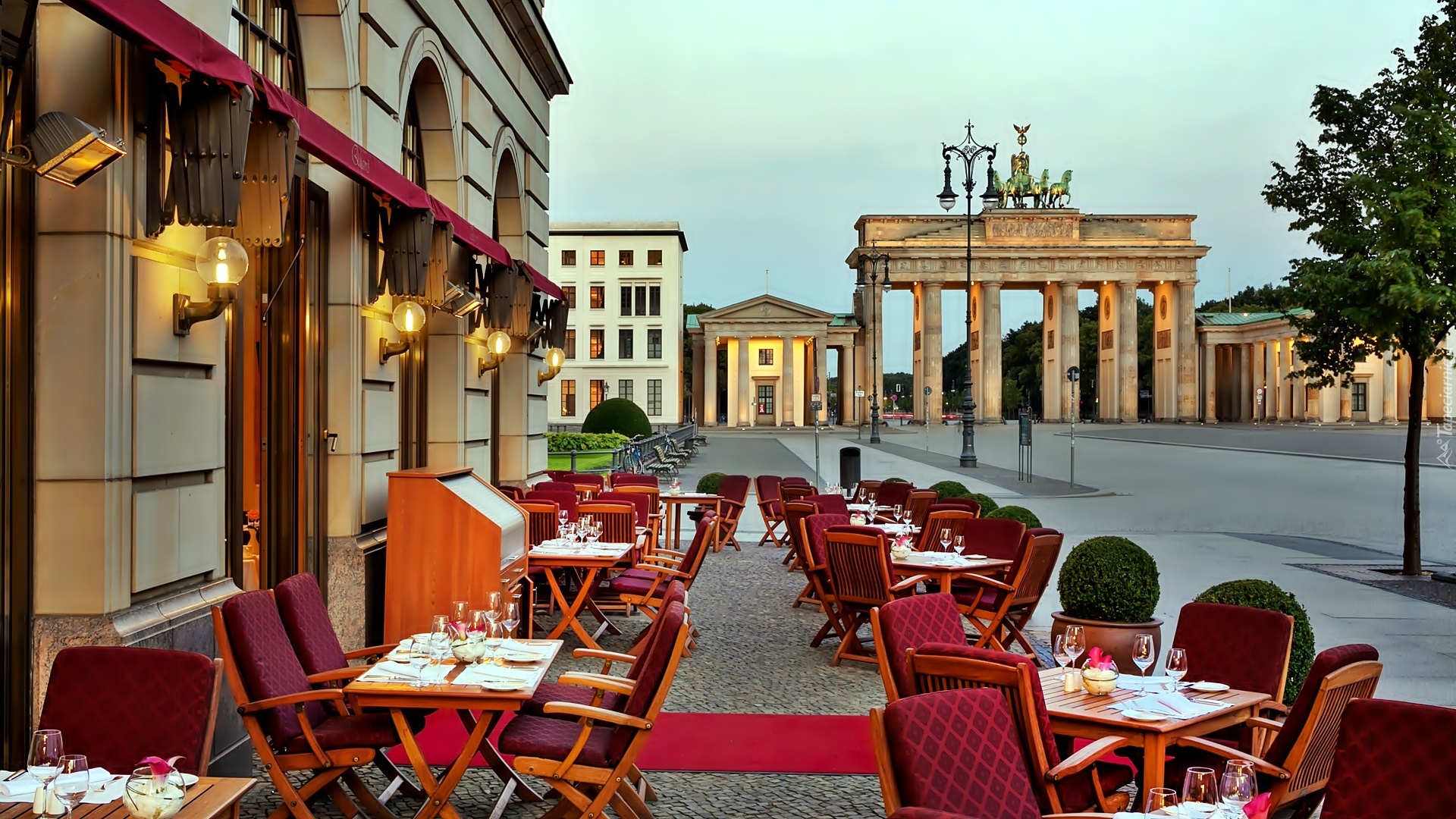 Hotel, Adlon, Restauracja, Brama, Brandenburska, Berlin, Fragment, Miasta