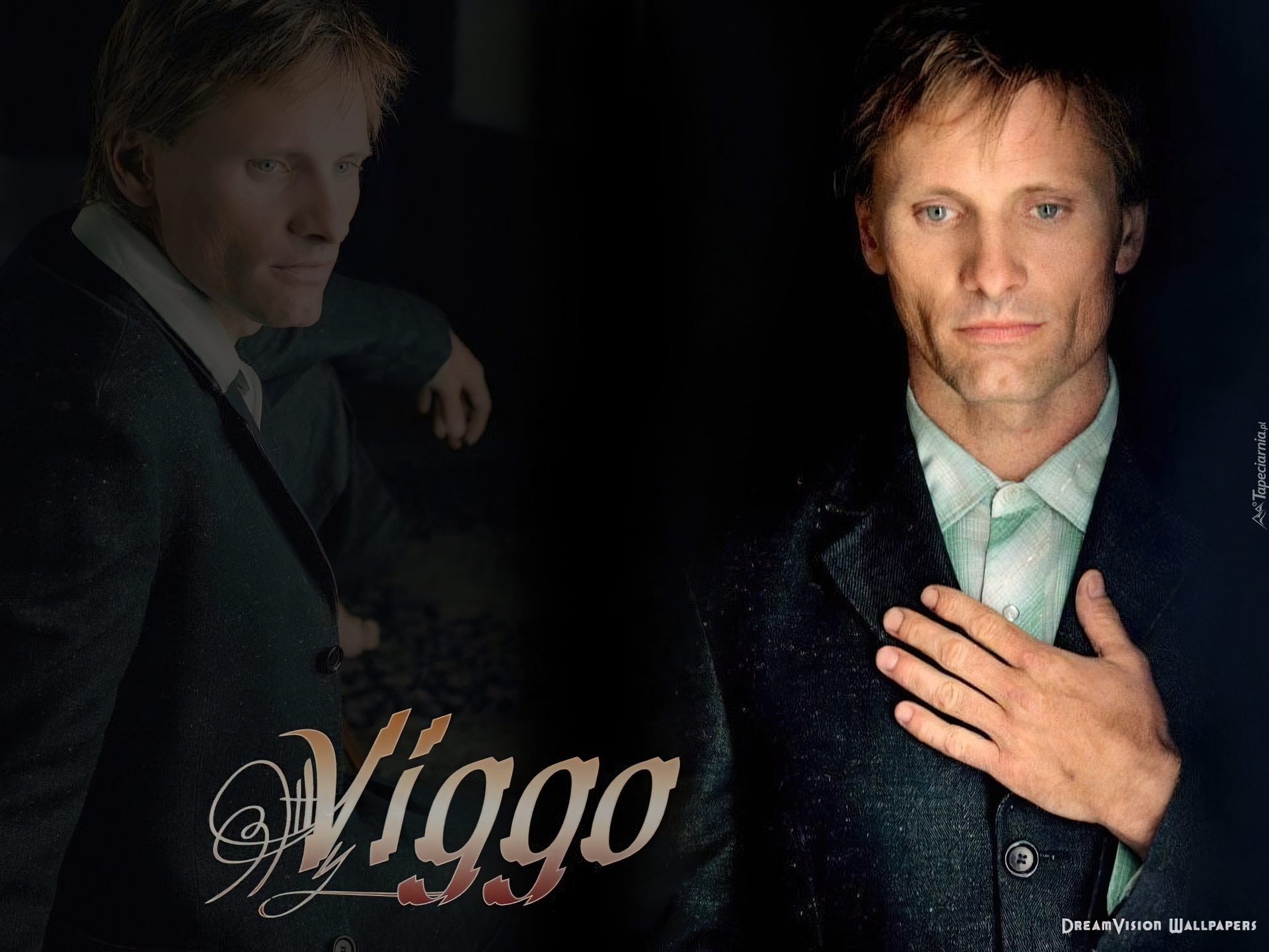 Viggo Mortensen, czarna marynarka