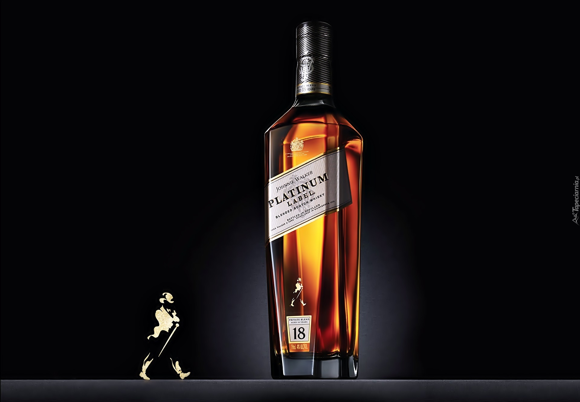 Butelka, Whisky, Johnnie, Walker, Platinum, Label