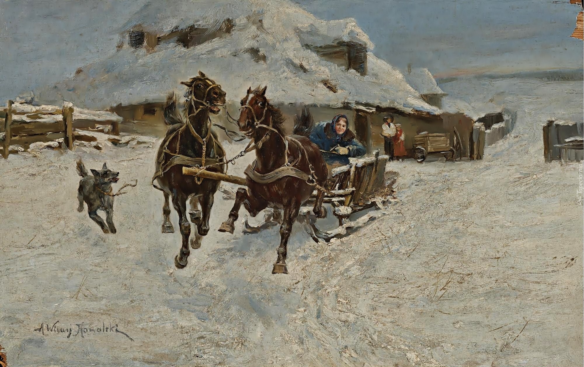 Alfred, Wierusz, Kowalski, Przejażdżka, Obraz