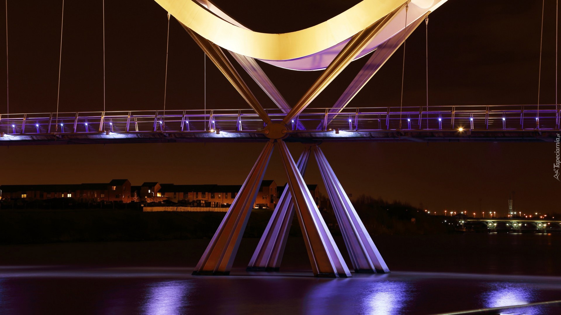 Wielka Brytania, Stockton-on-Tees, Most, Infinity Bridge, Rzeka, Tees