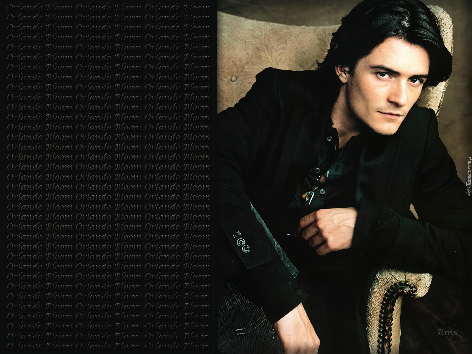 Orlando Bloom, czarny strój