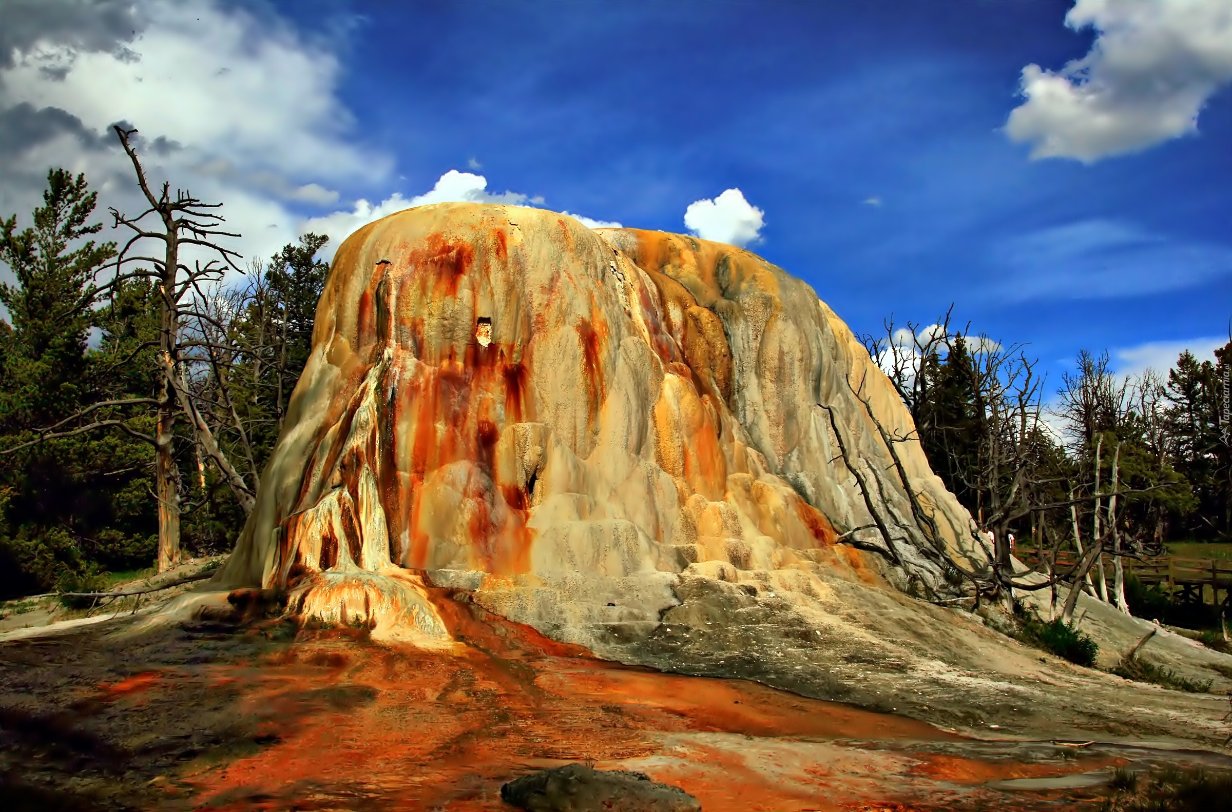 Stany Zjednoczone, Kolorowa, Skała, Park Narodowy Yellowstone