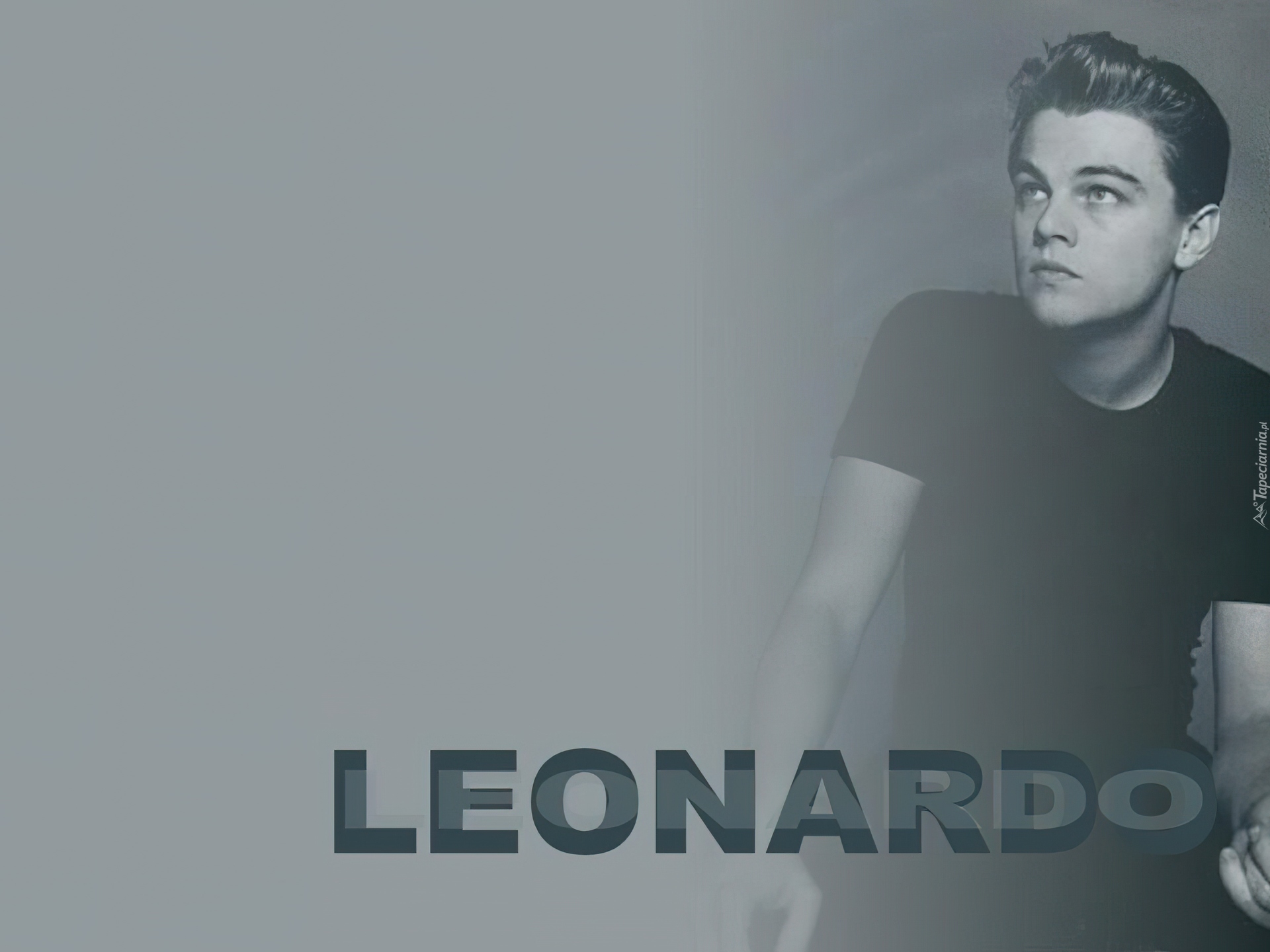 Leonardo DiCaprio,czarna koszulka