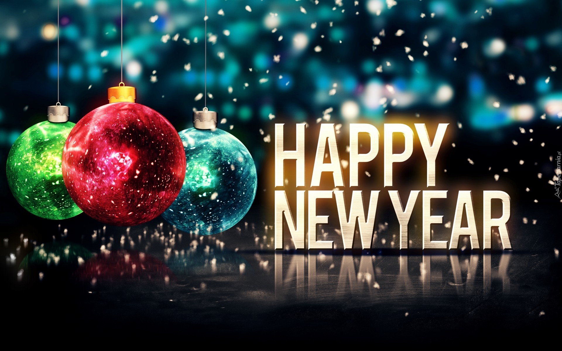 Nowy Rok, Bombki, Happy New Year