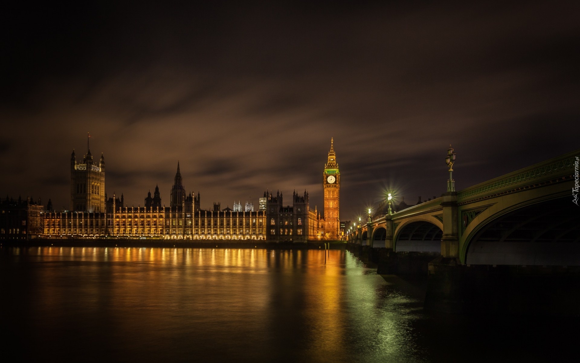 Londyn, Big Ben, Nocą