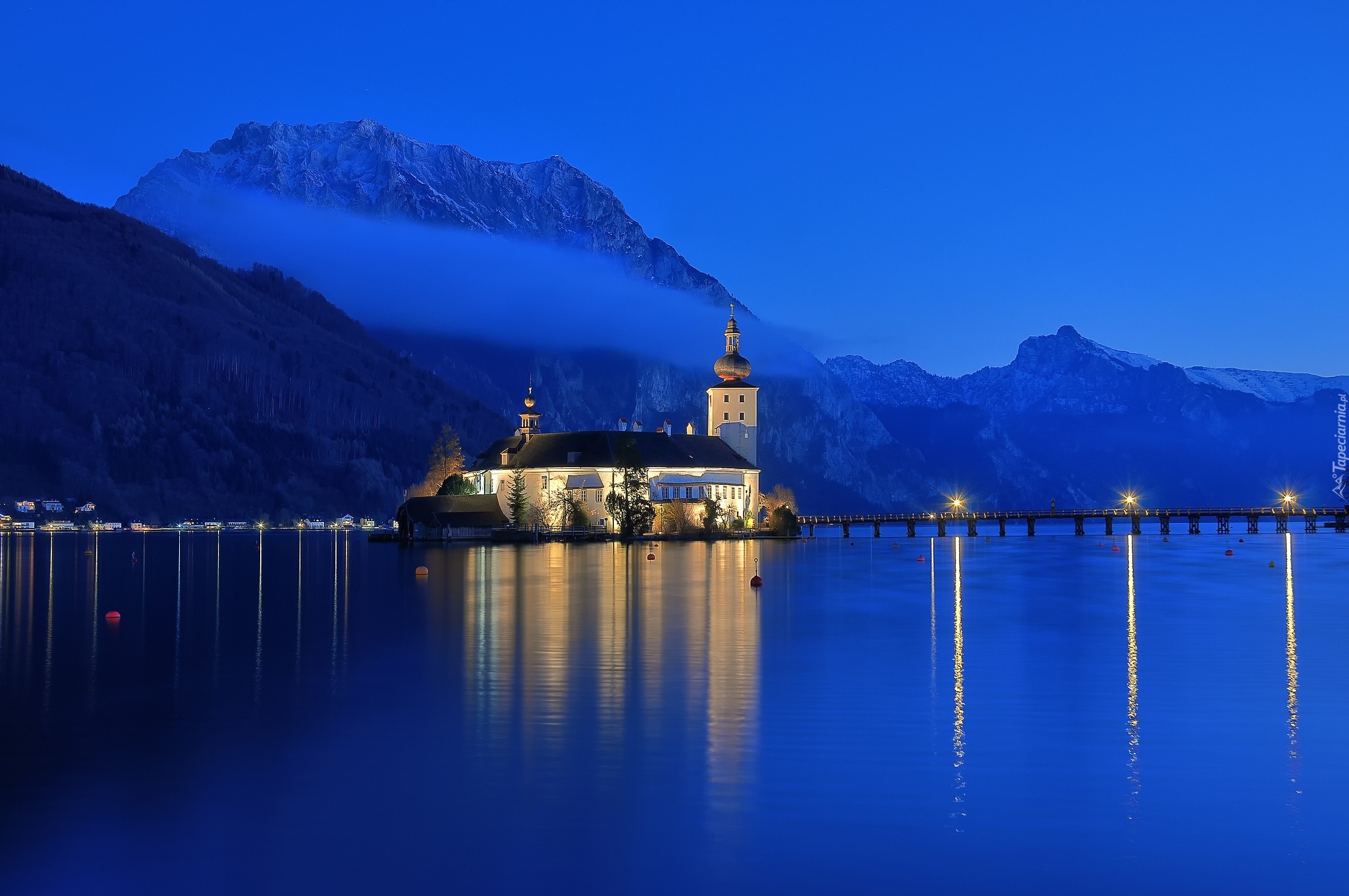 Austria, Gmunden, Zamek Ort, Góry, Jezioro Traunsee