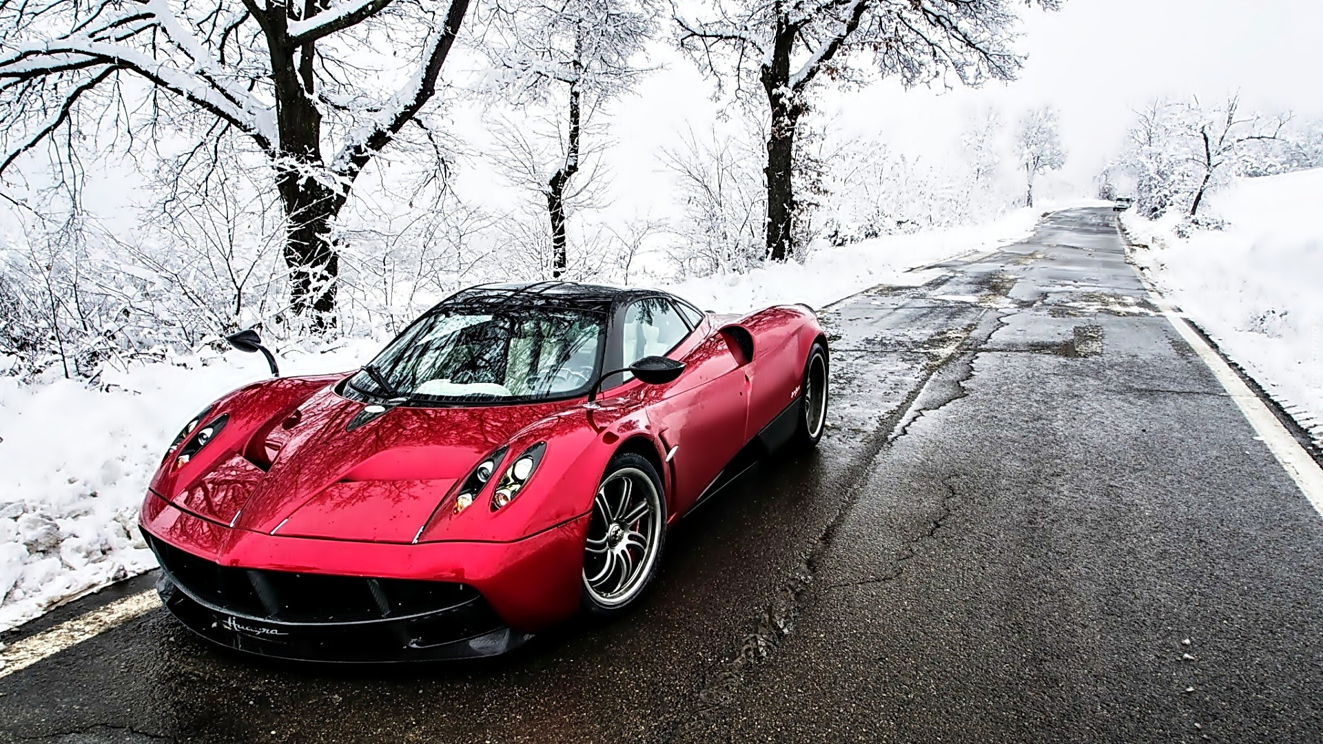 Czerwony, Samochód,  Pagani, Huayra