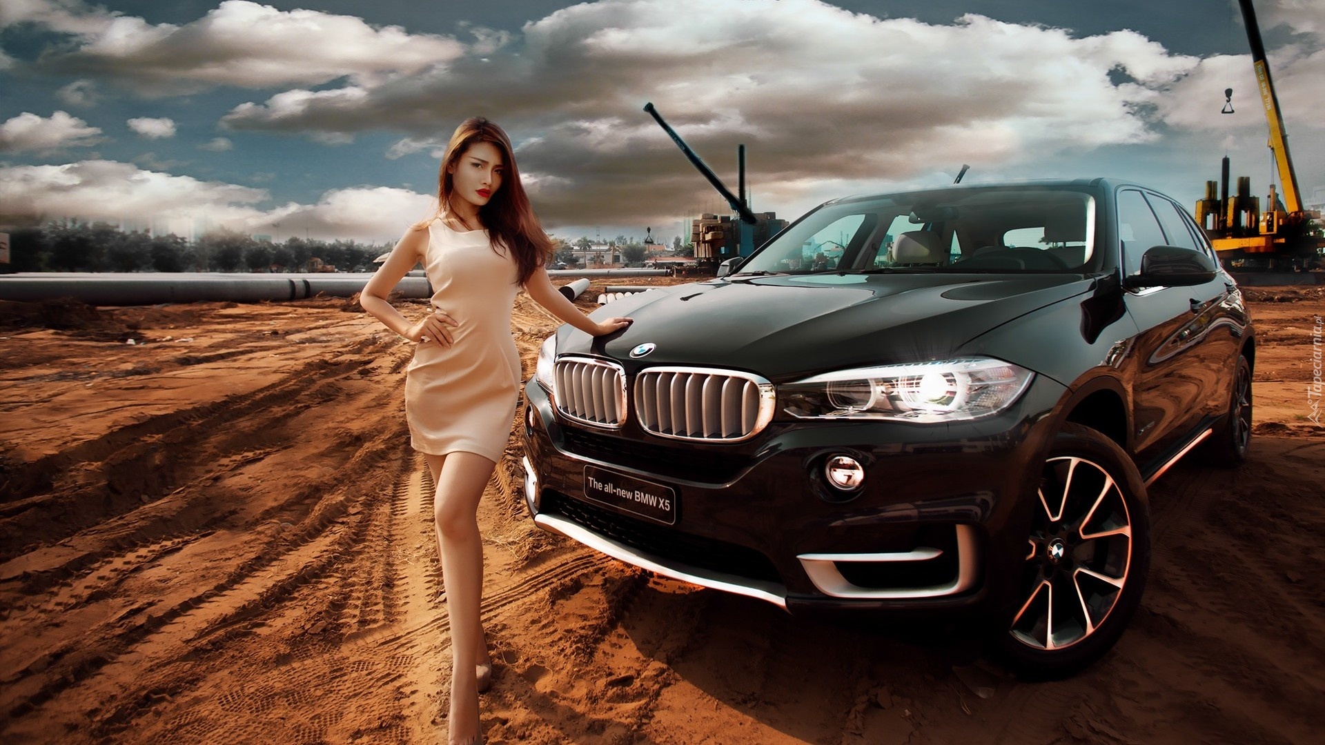 Bmw, X5, Dziewczyna, Chmury, Budowa