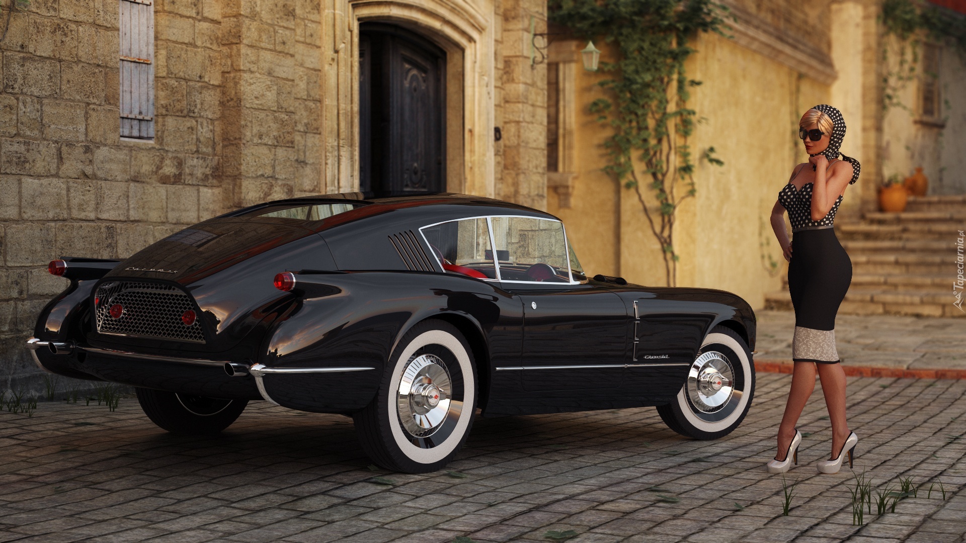 Kobieta, Chevrolet, Corvette, Corvair, Zabytkowy