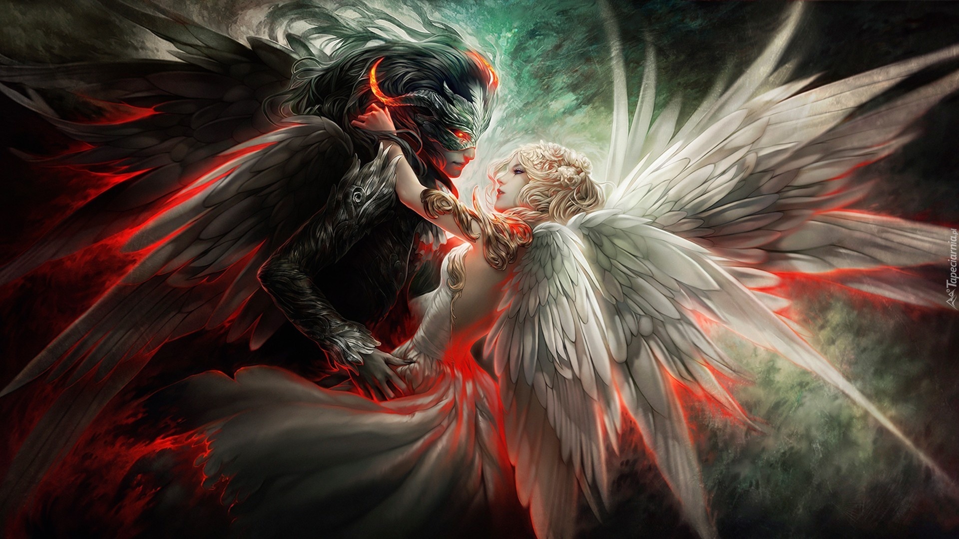 Kobieta, Anioł, Mężczyzna, Demon