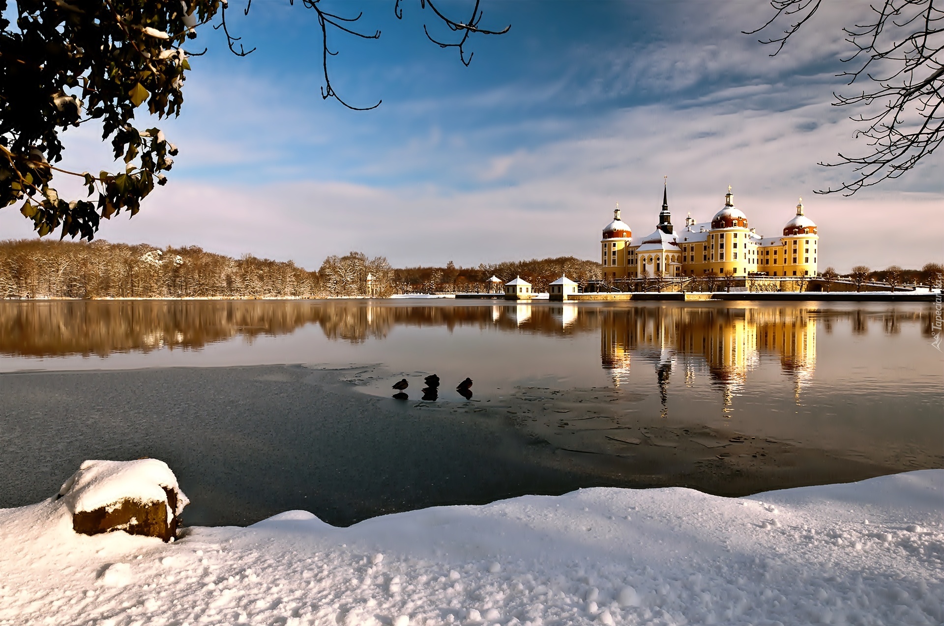 Pałac Moritzburg, Niemcy, Jezioro