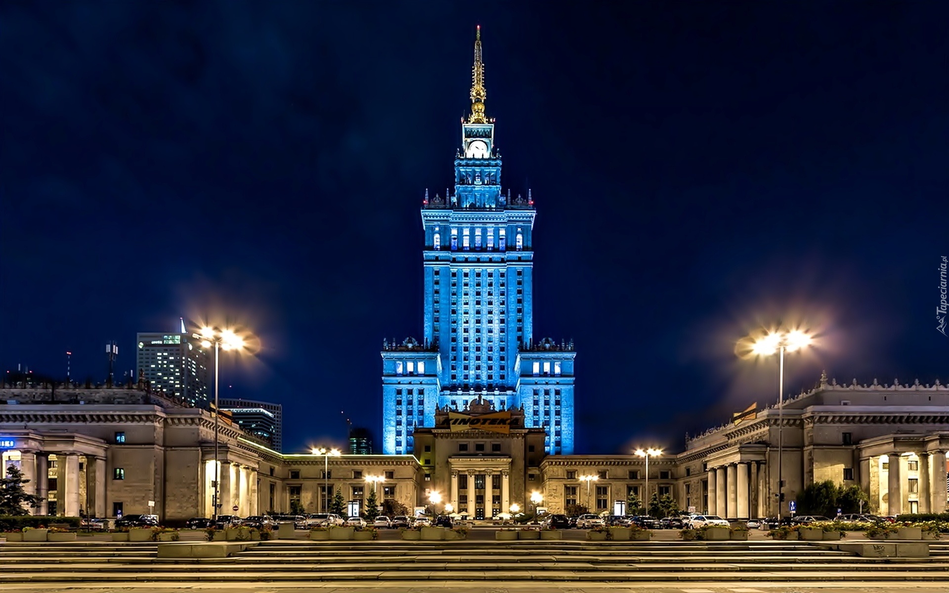 Pałac Kultury, Warszawa, Polska, Noc