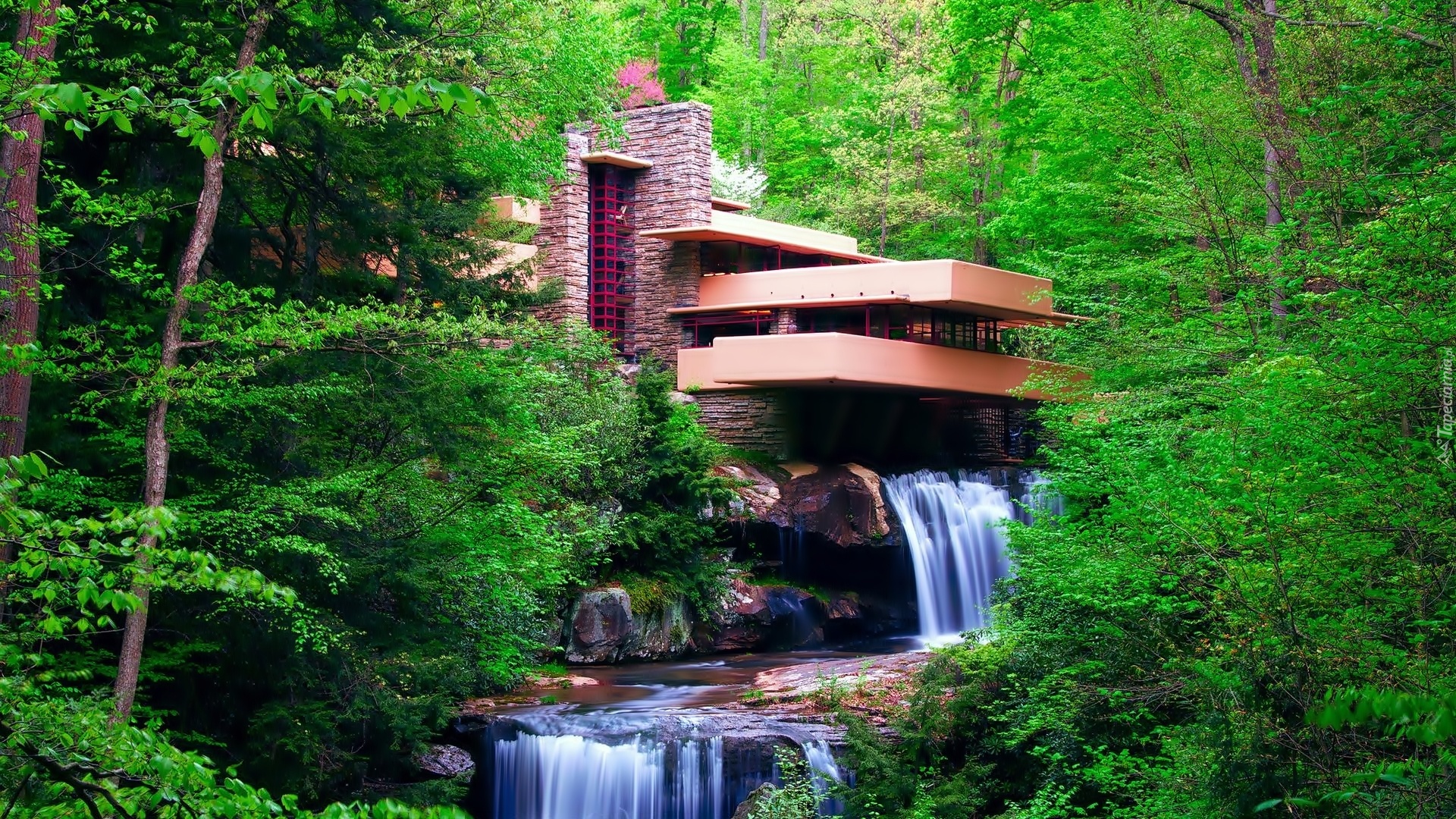 Dom, Wodospad, Fallingwater, Frank, Lloyd, Wright, Stany, Zjednoczone, Pensylwania