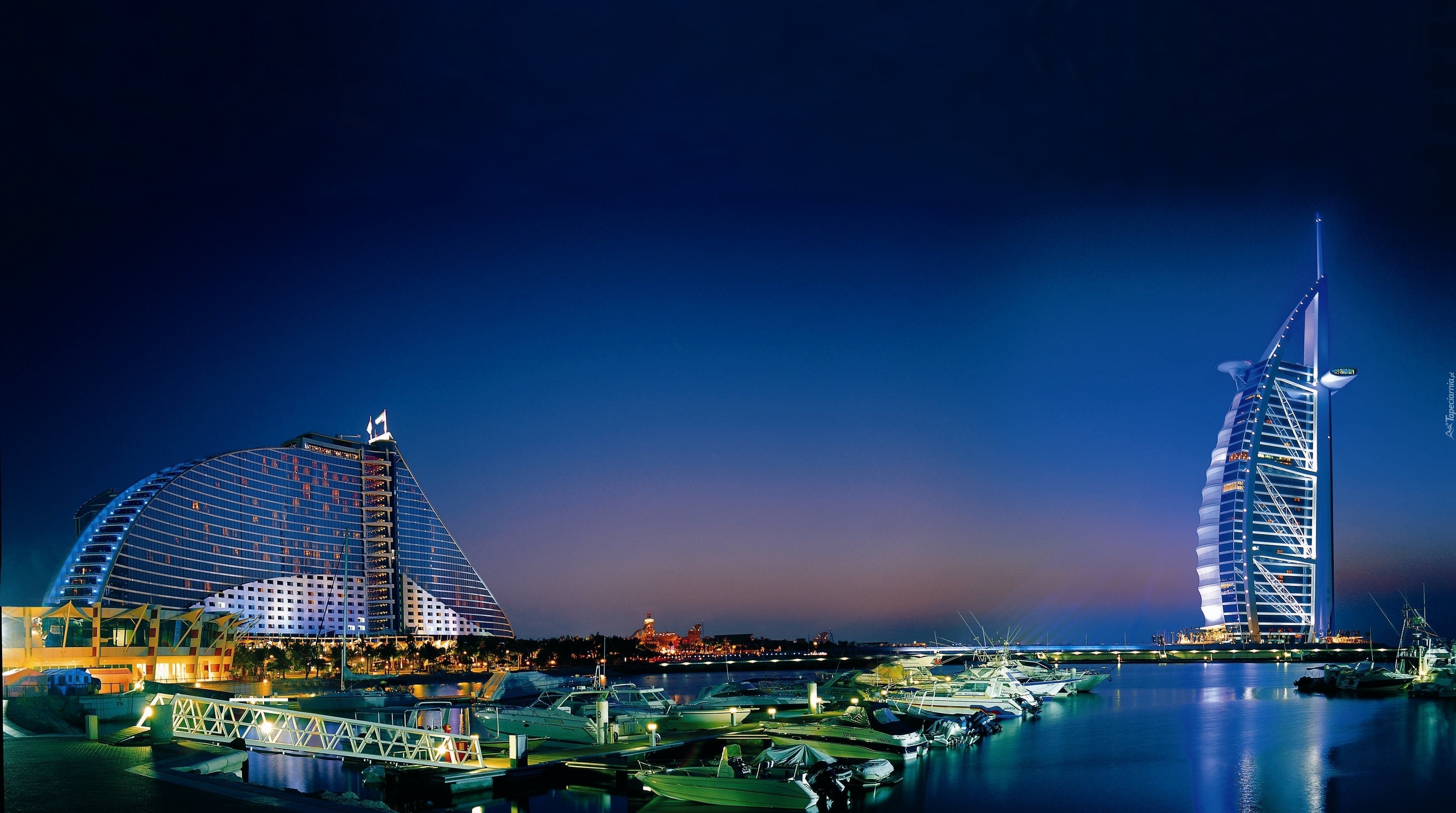 Zjednoczone Emiraty Arabskie, Hotel, Miasto Nocą, Burj Al Arab, Dubaj