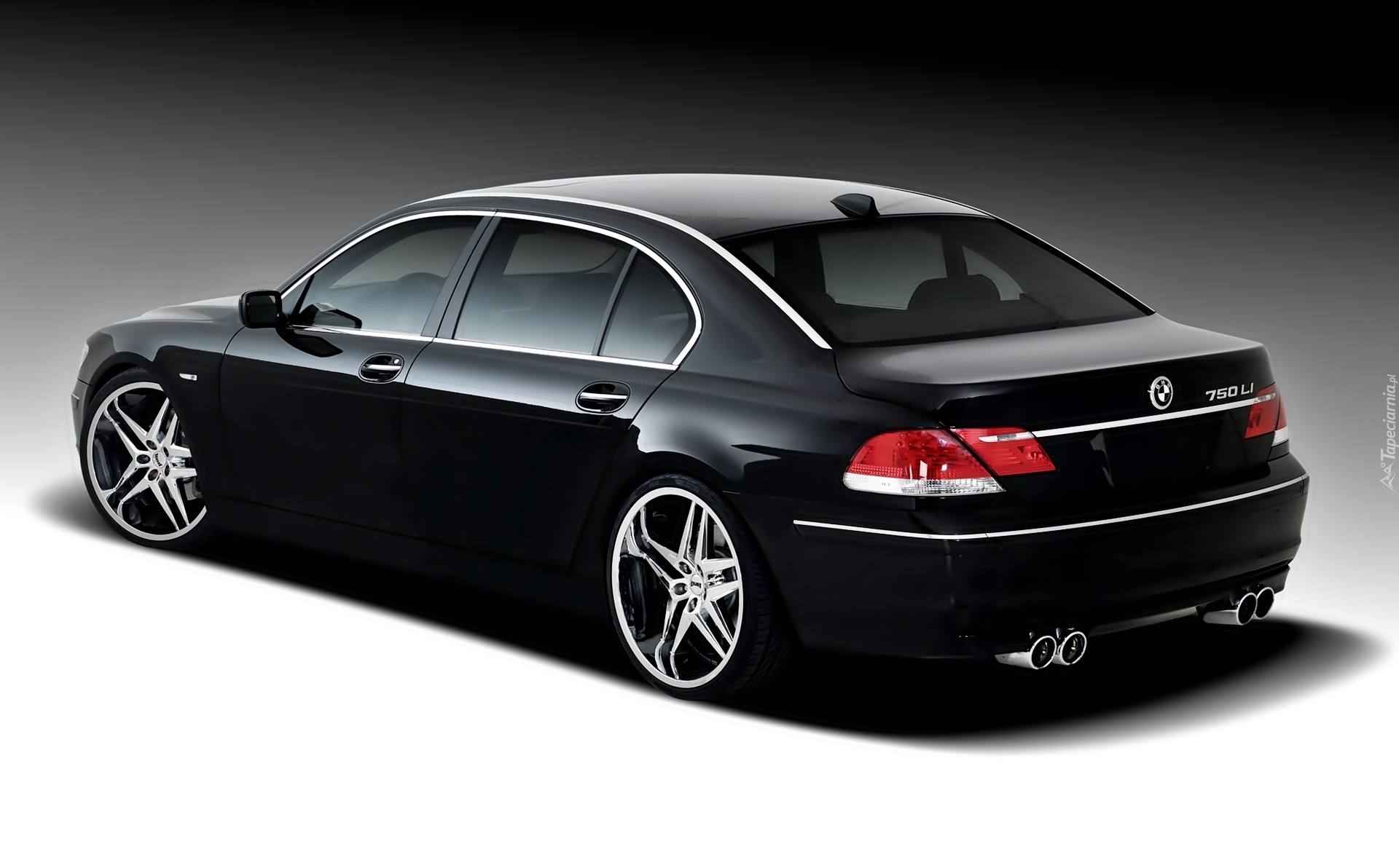 Czarne, BMW, 750 LI