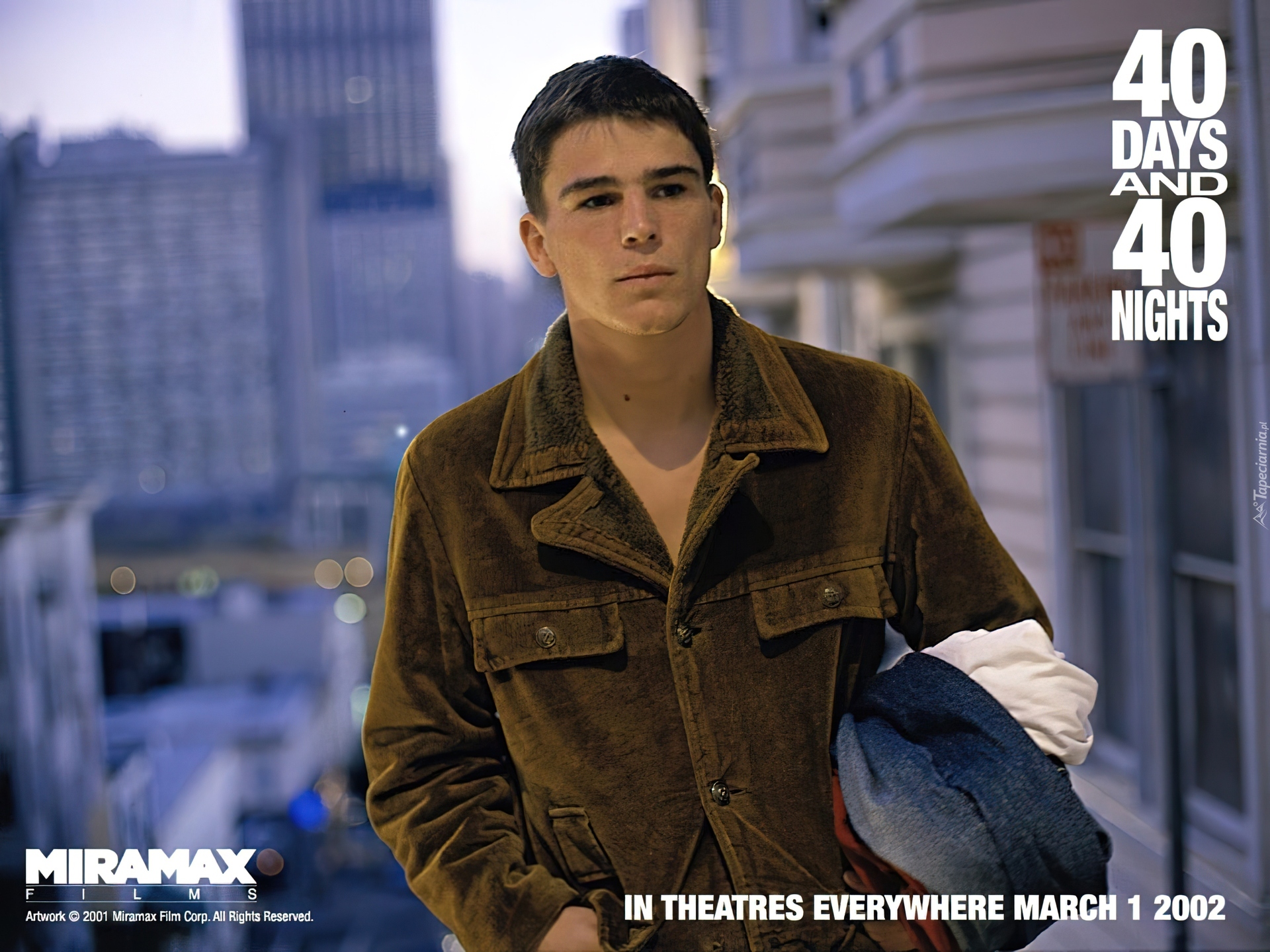 Josh Hartnett,brązowa kurtka