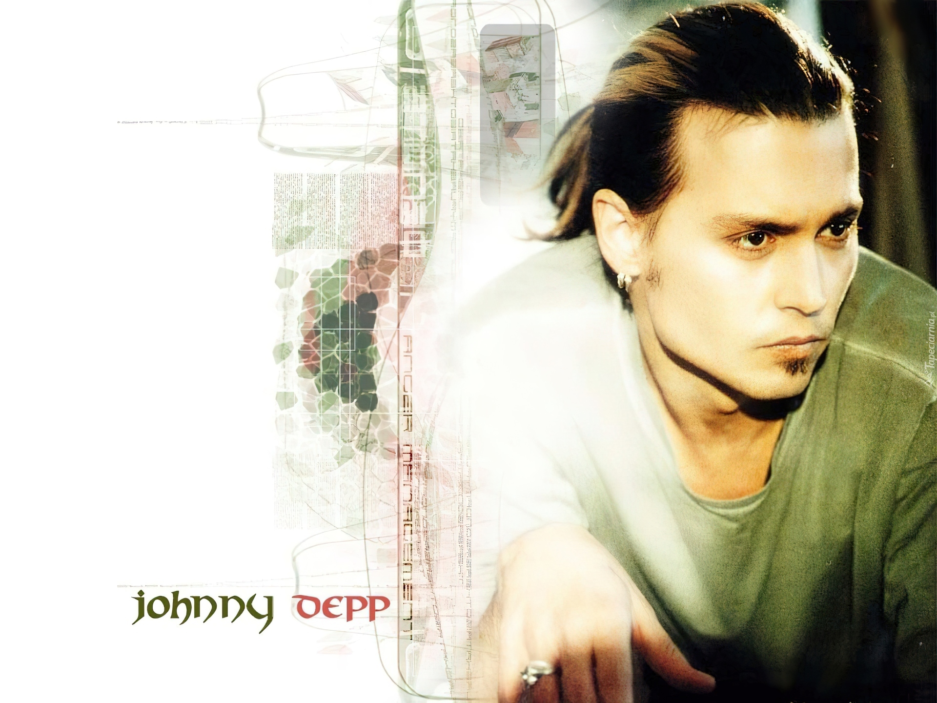 Johnny Depp,brązowe oczy ręka