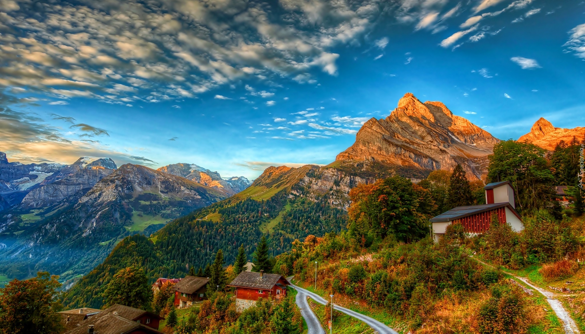 Domy, Droga, Góry Alpy, Szwajcaria