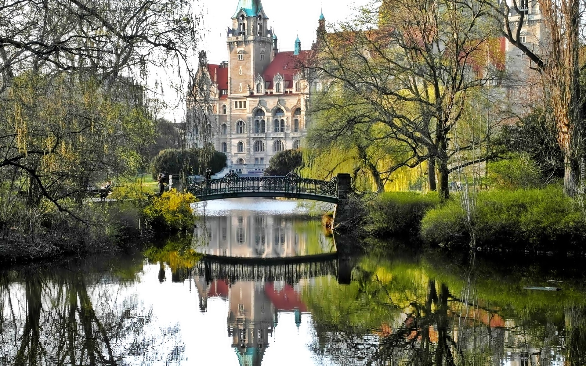 Zamek, Park, Mostek, Rzeczka