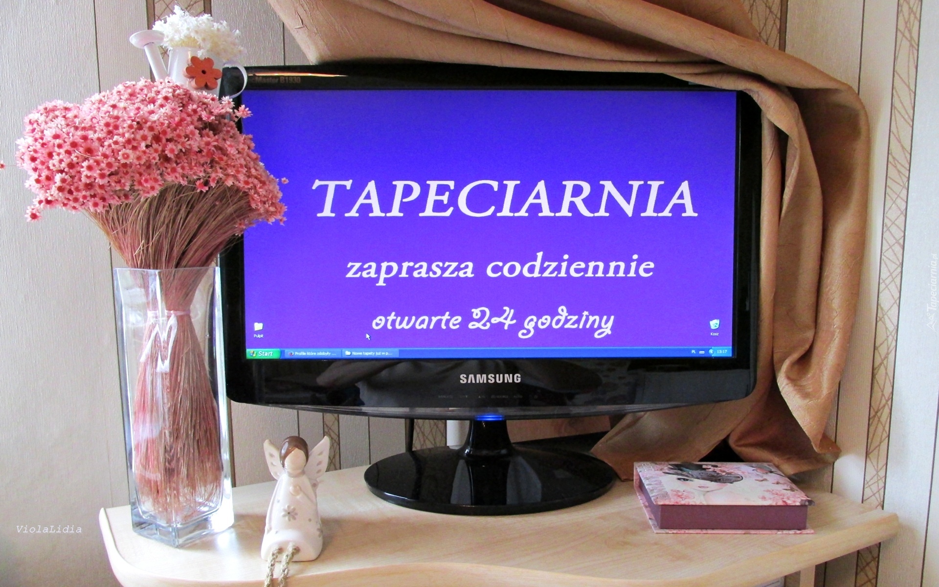 Monitor, Tapeciarnia, Zaproszenie, Reklama, Dekoracja