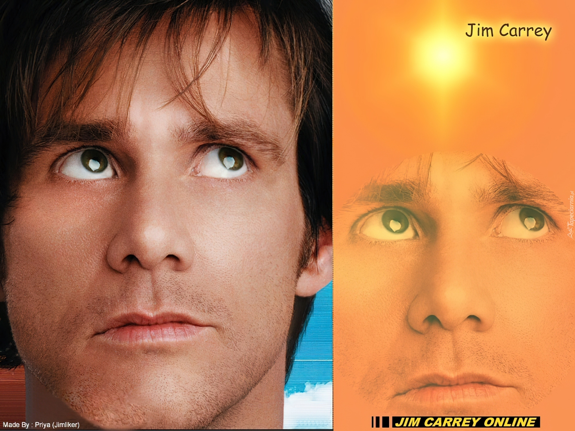 Jim Carrey,ciemne oczy